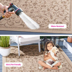 SAFAVIEH Courtyard Miljeta Indoor/ Outdoor Waterproof Patio Backyard Rug