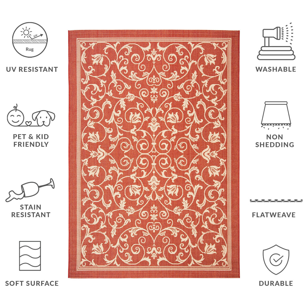 SAFAVIEH Courtyard Miljeta Indoor/ Outdoor Waterproof Patio Backyard Rug