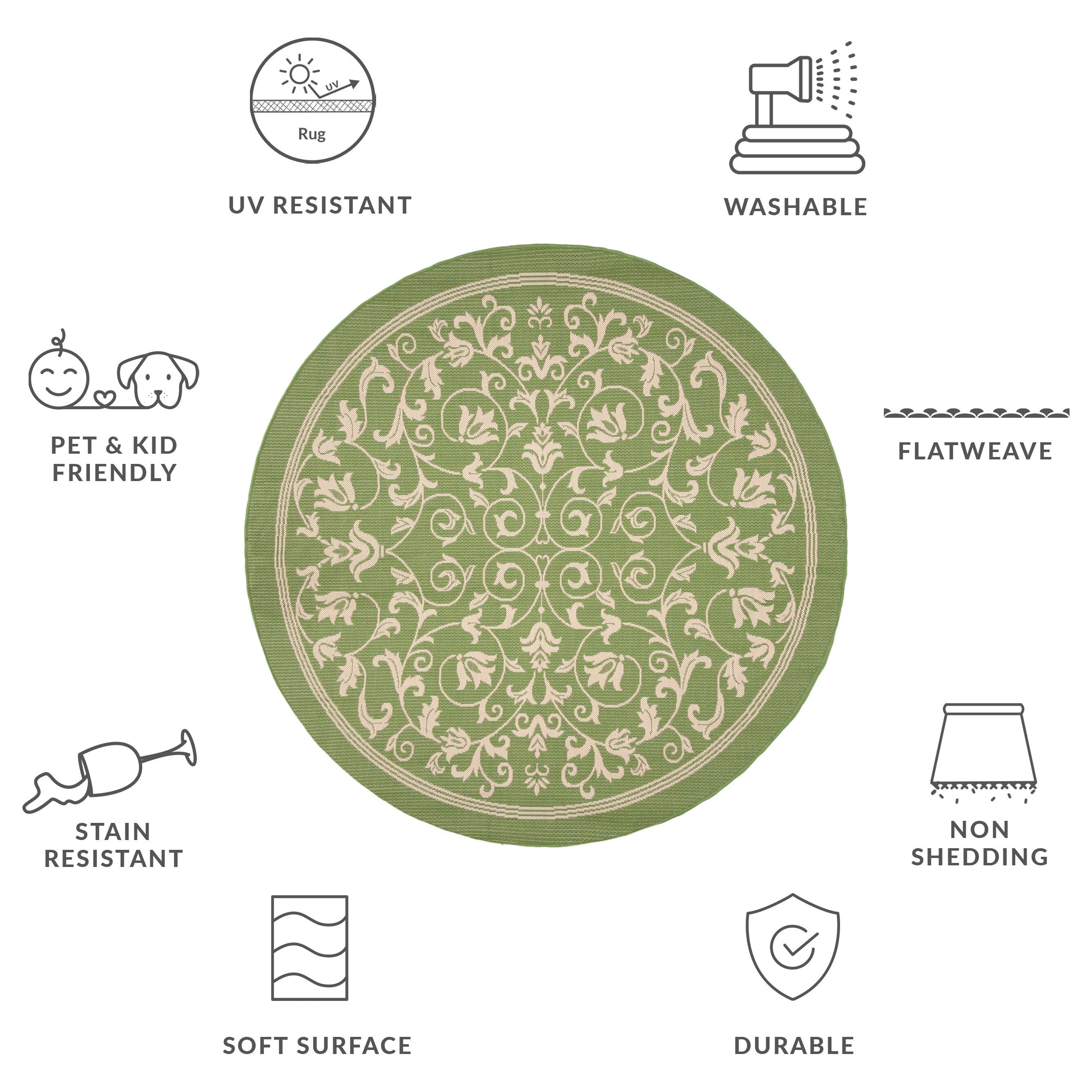 SAFAVIEH Courtyard Miljeta Indoor/ Outdoor Waterproof Patio Backyard Rug