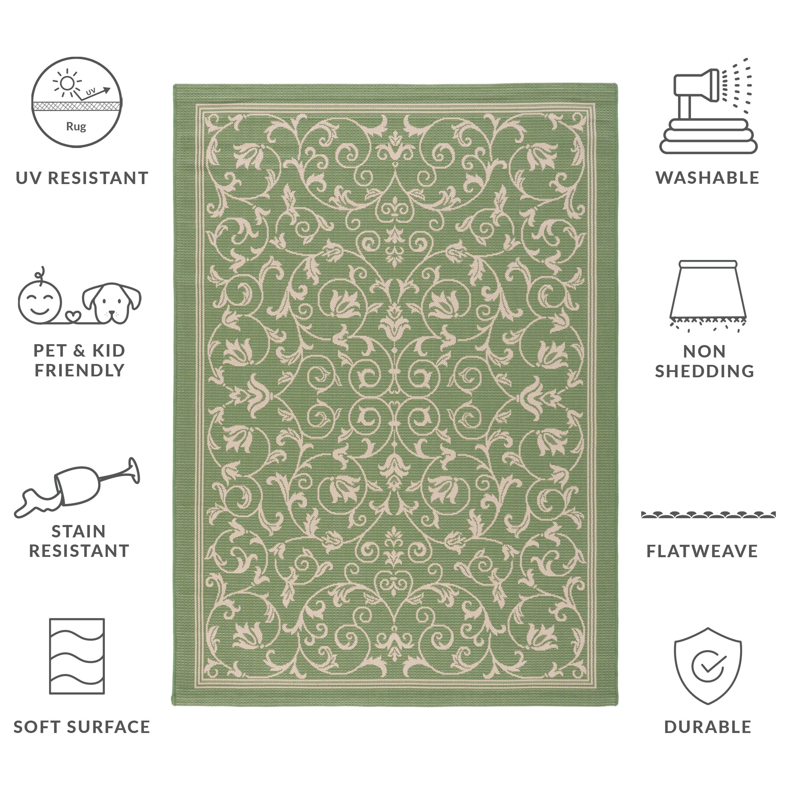 SAFAVIEH Courtyard Miljeta Indoor/ Outdoor Waterproof Patio Backyard Rug