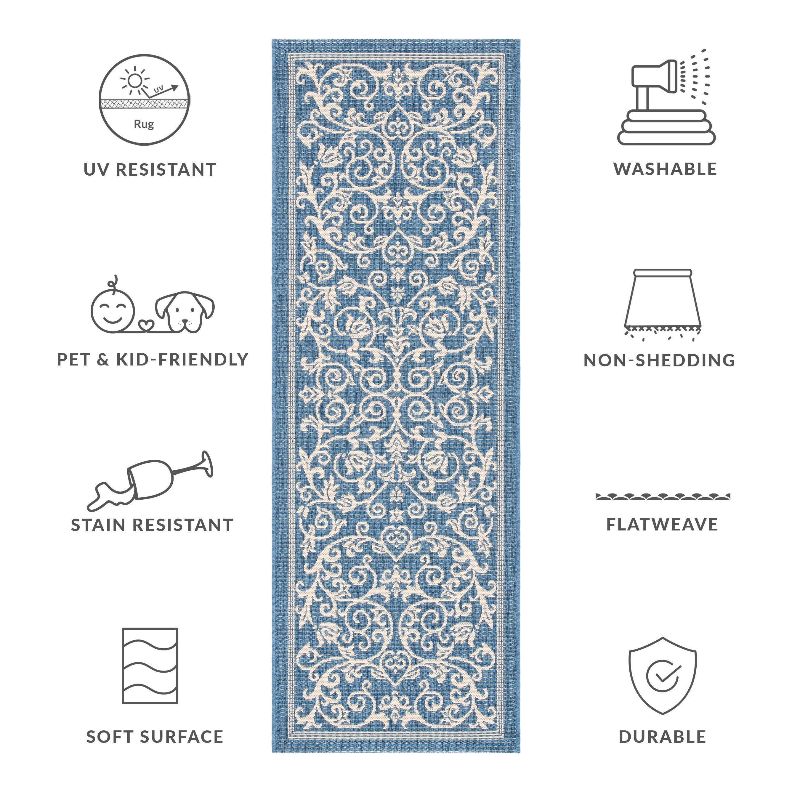 SAFAVIEH Courtyard Miljeta Indoor/ Outdoor Waterproof Patio Backyard Rug