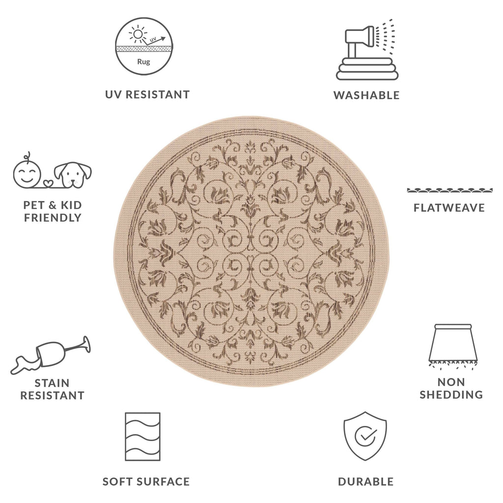 SAFAVIEH Courtyard Miljeta Indoor/ Outdoor Waterproof Patio Backyard Rug