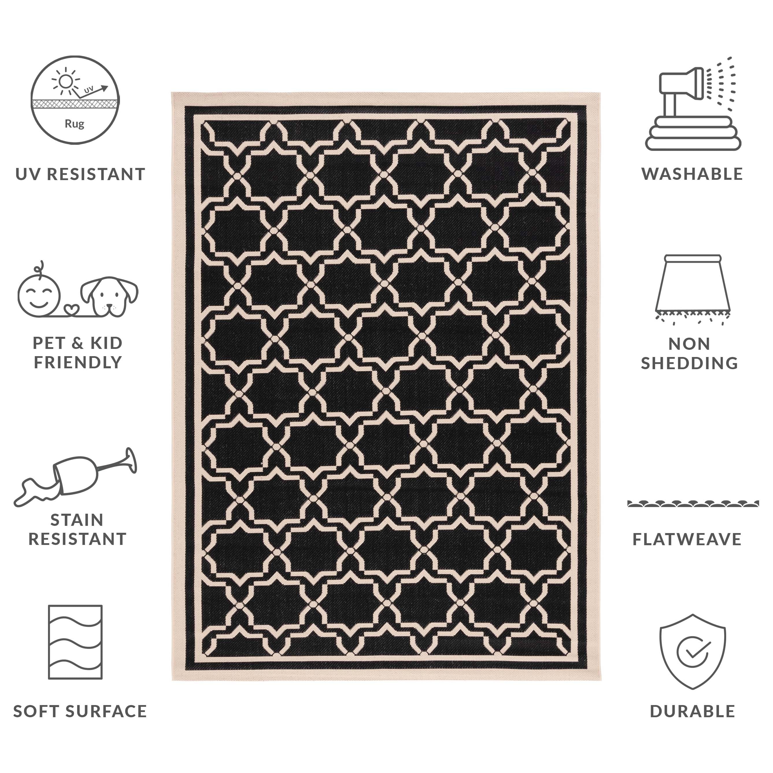 SAFAVIEH Courtyard Thomasina Indoor/ Outdoor Waterproof Patio Backyard Rug