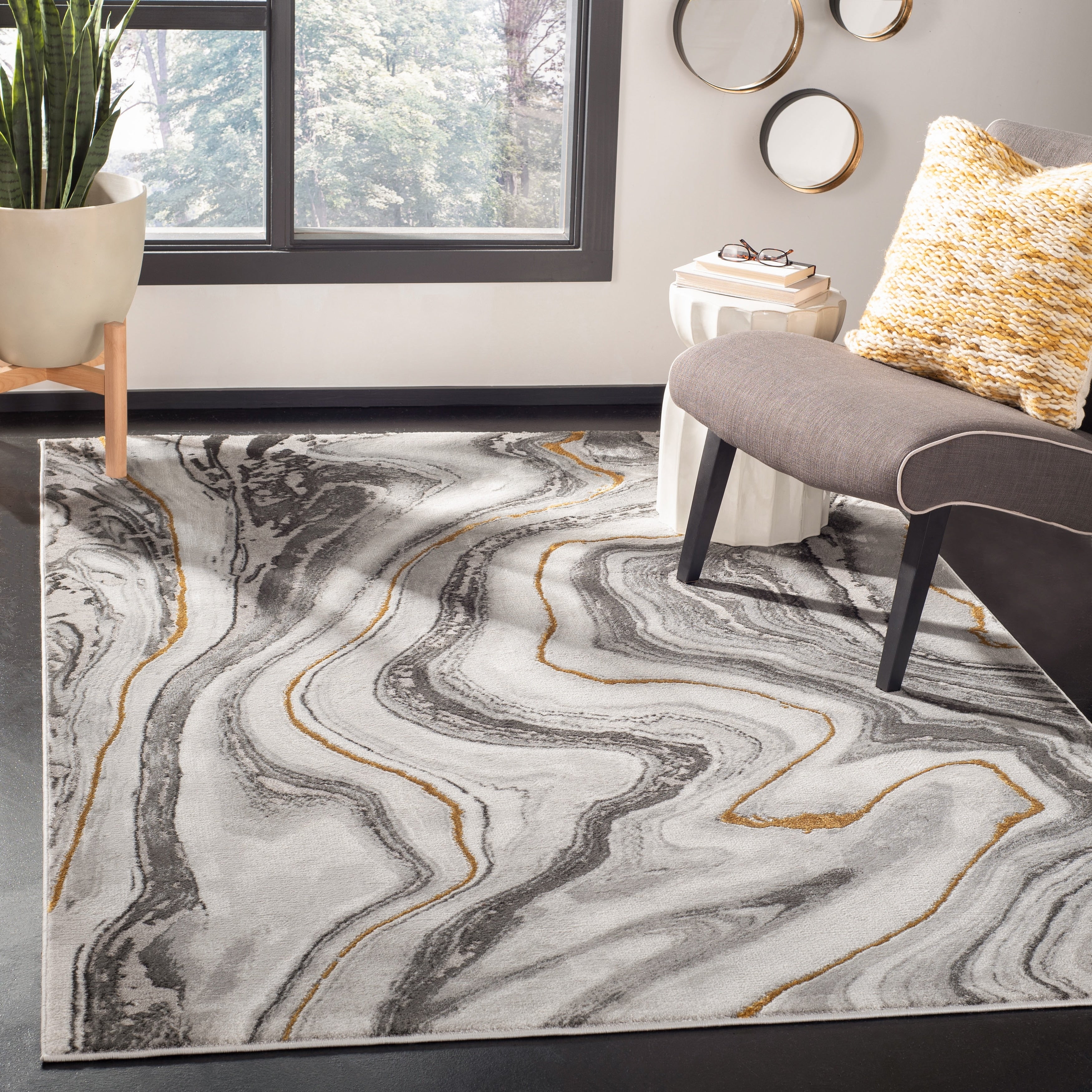 SAFAVIEH Craft Elvyra Modern Abstract Marble Pattern Rug