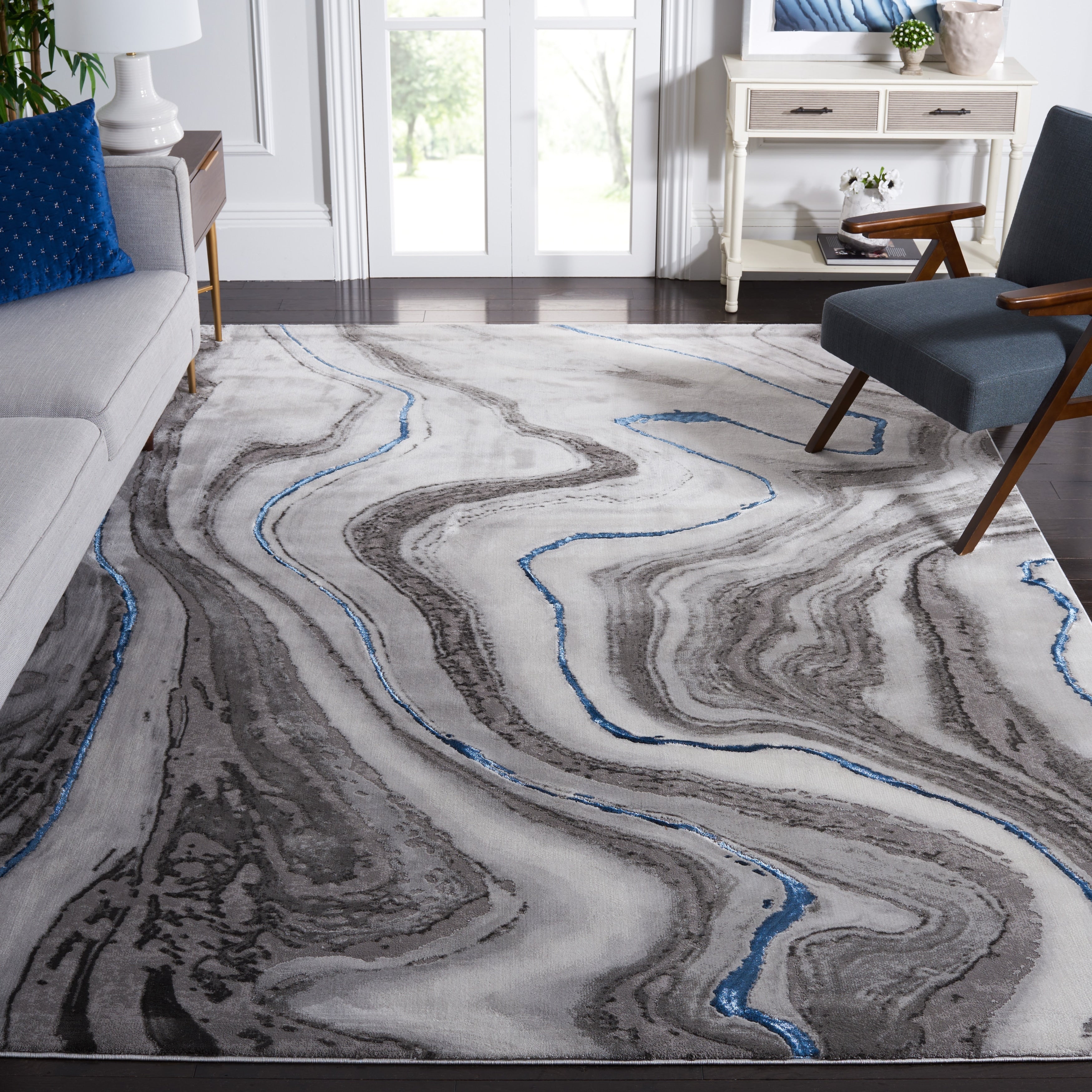 SAFAVIEH Craft Elvyra Modern Abstract Marble Pattern Rug