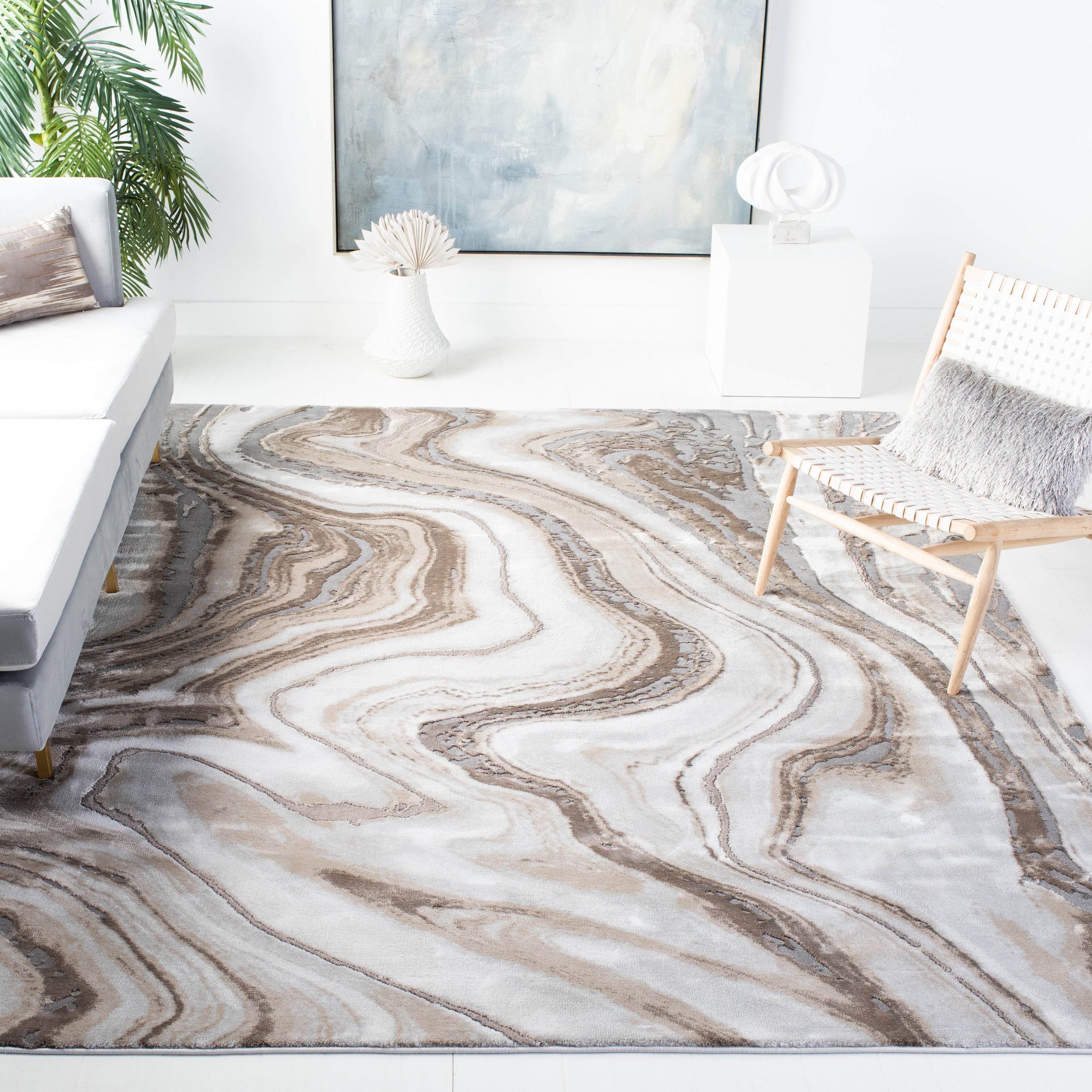 SAFAVIEH Craft Elvyra Modern Abstract Marble Pattern Rug