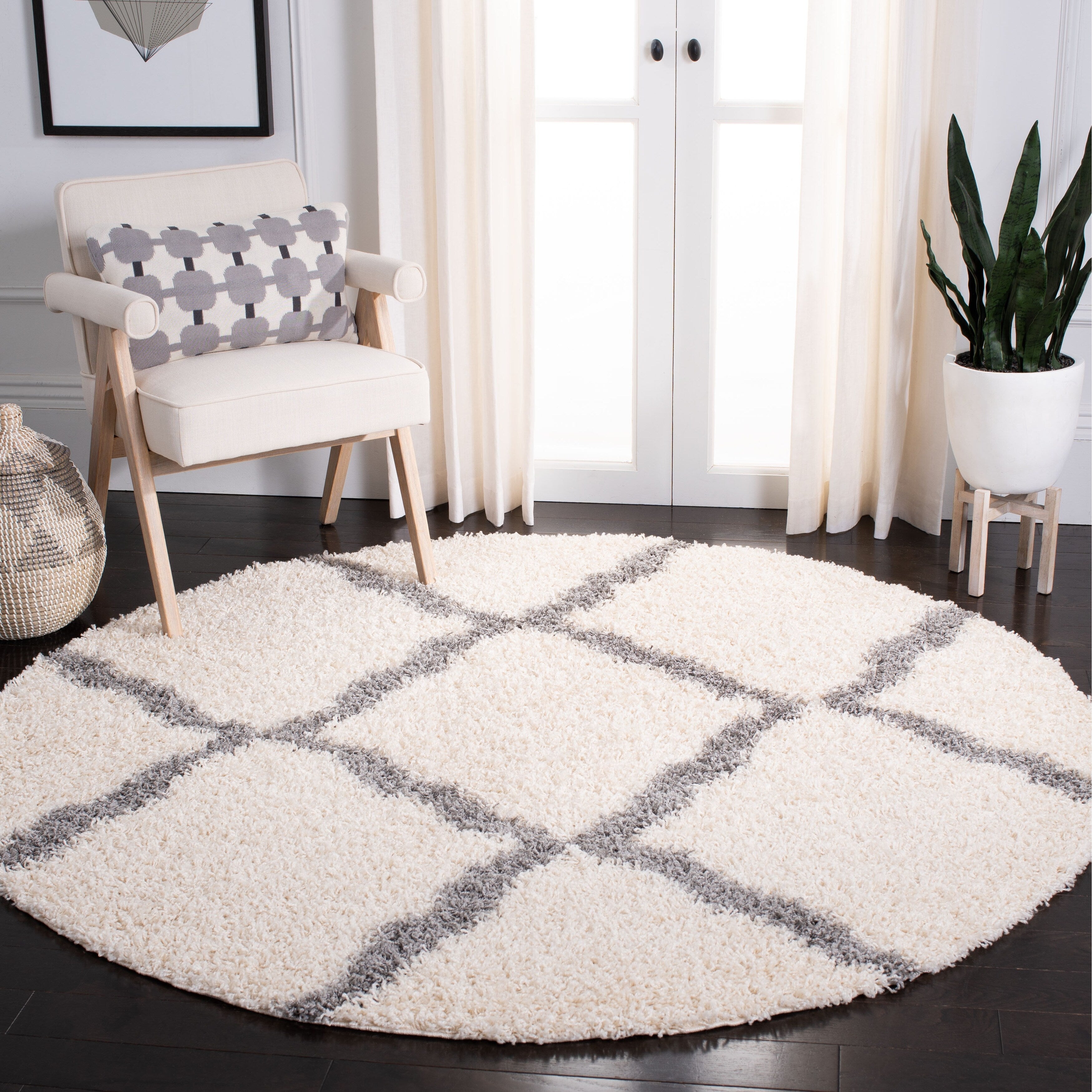 SAFAVIEH Dallas Shag Darina Trellis 1.5-inch Thick Rug