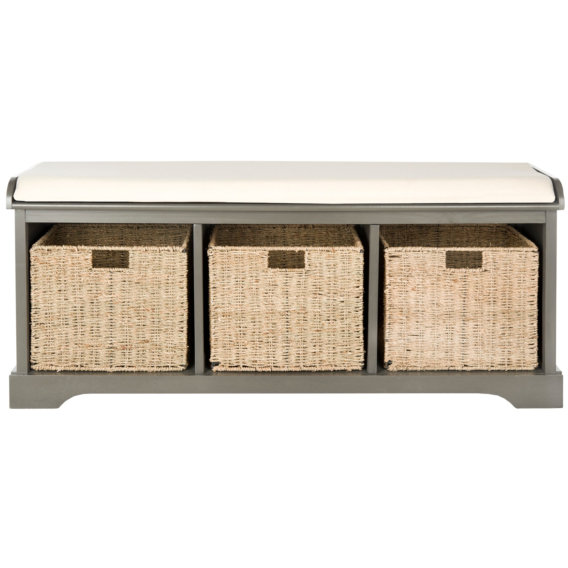 SAFAVIEH Eola Grey/ White Storage Bench - 47 x 16.1 x 19.9 - 47Wx16Dx20H