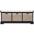 SAFAVIEH Fiorello 3-Drawer with Cushion Storage Bench - 47.3 W x 15 L x 19 H - 47Wx15Dx19H