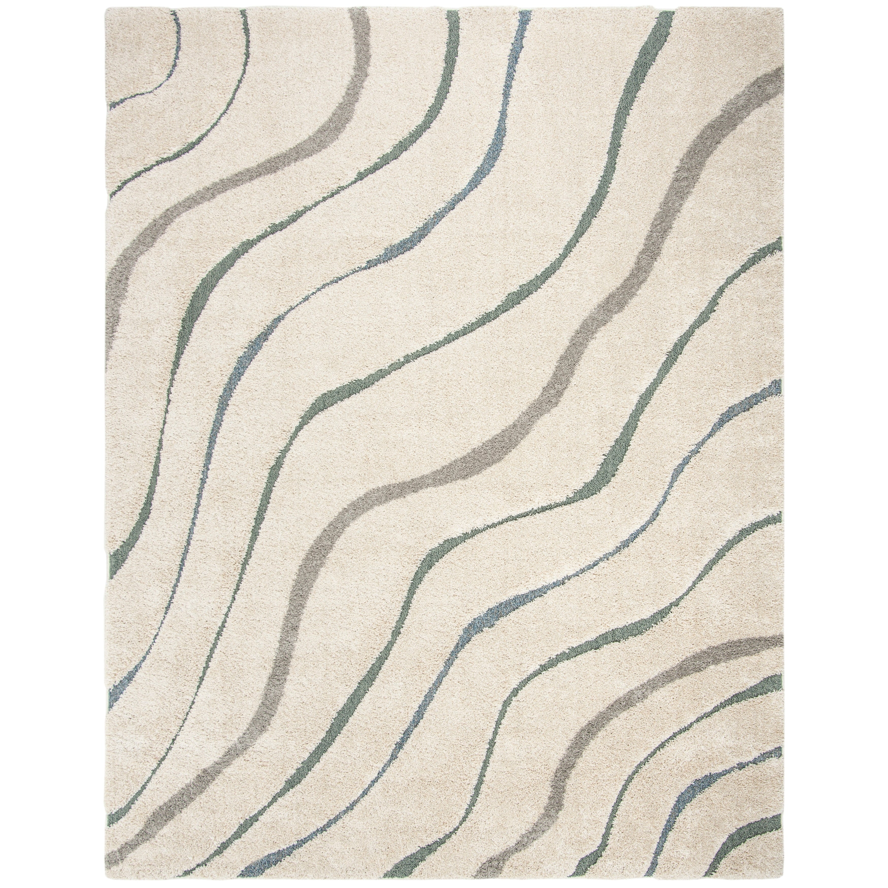 SAFAVIEH Florida Shag Borbala Soft Serene Waves 1.2-inch Thick