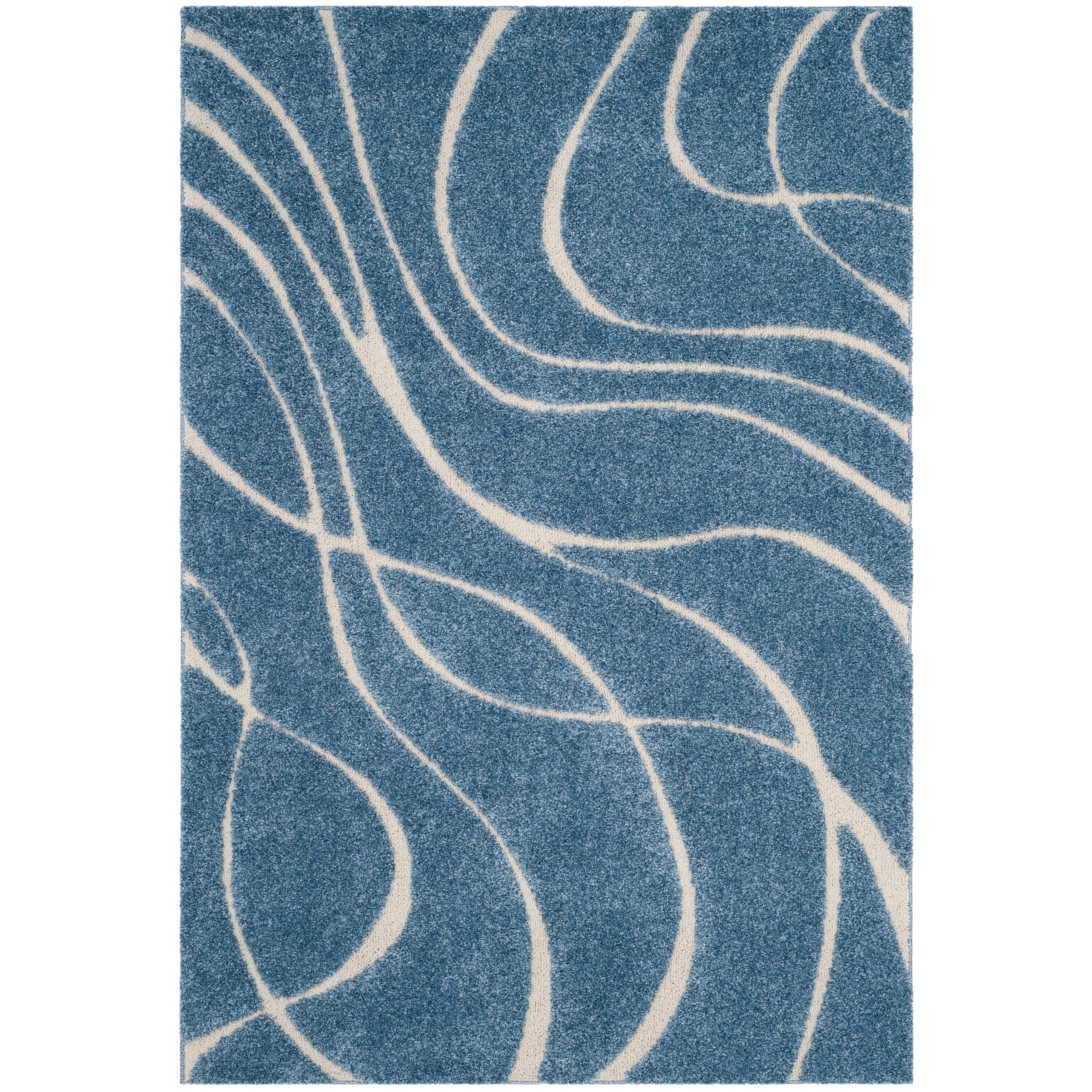SAFAVIEH Florida Shag Staka Abstract Waves 1.2-inch Area Rug