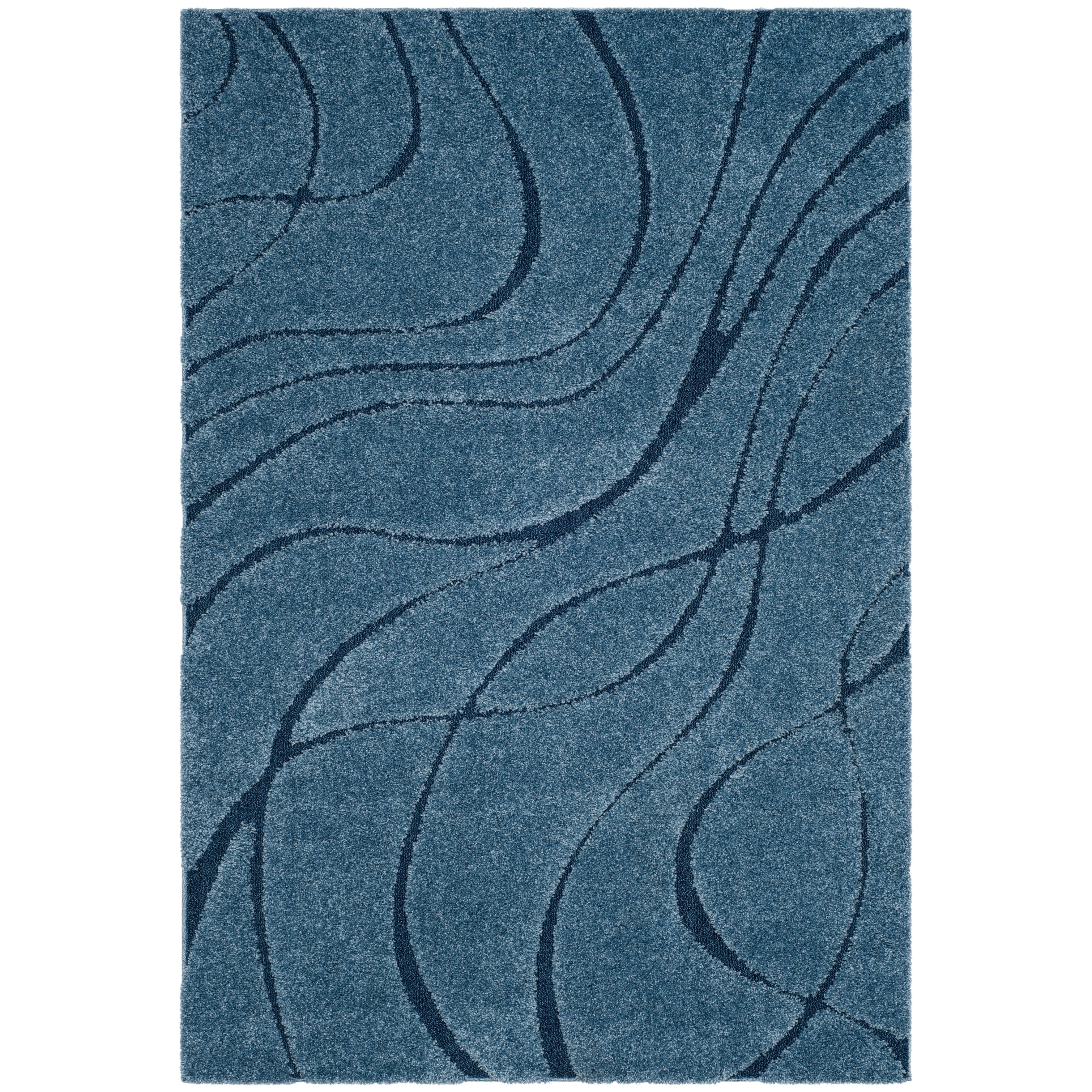 SAFAVIEH Florida Shag Staka Abstract Waves 1.2-inch Area Rug