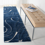 SAFAVIEH Florida Shag Staka Abstract Waves 1.2-inch Area Rug