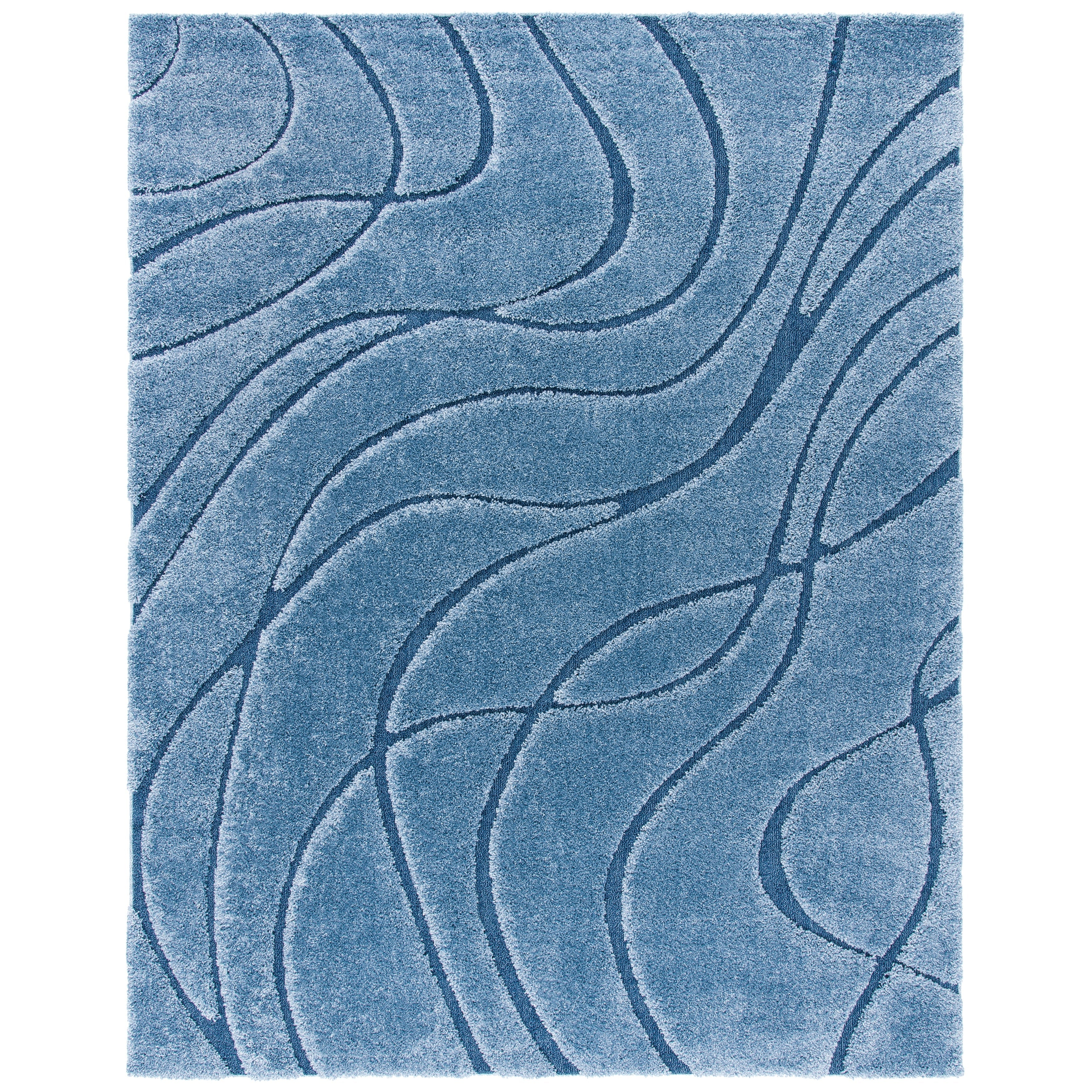 SAFAVIEH Florida Shag Staka Abstract Waves 1.2-inch Area Rug