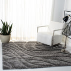 SAFAVIEH Florida Shag Staka Abstract Waves 1.2-inch Area Rug