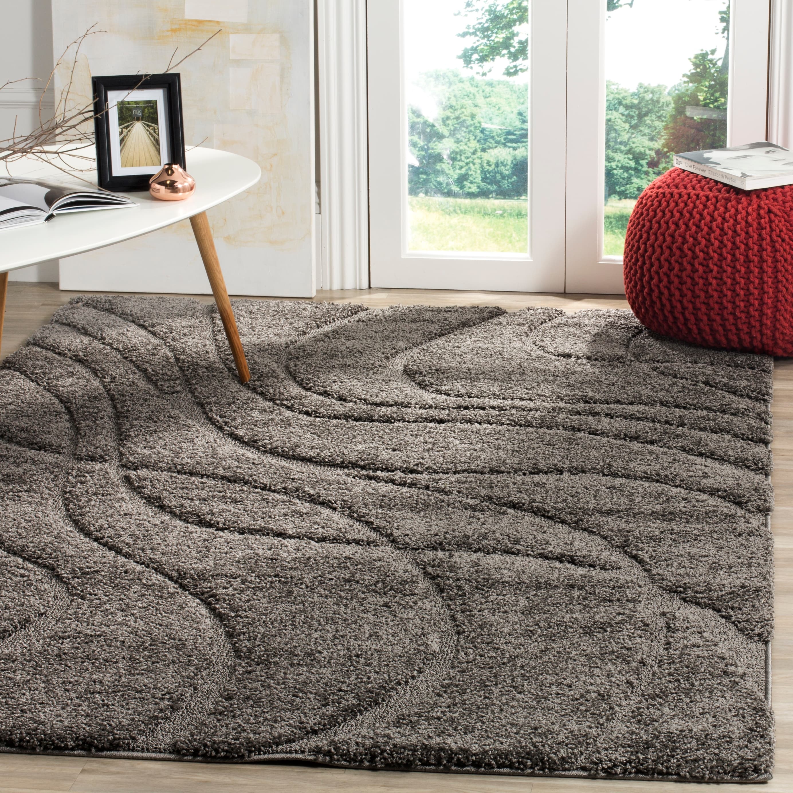 SAFAVIEH Florida Shag Staka Abstract Waves 1.2-inch Area Rug