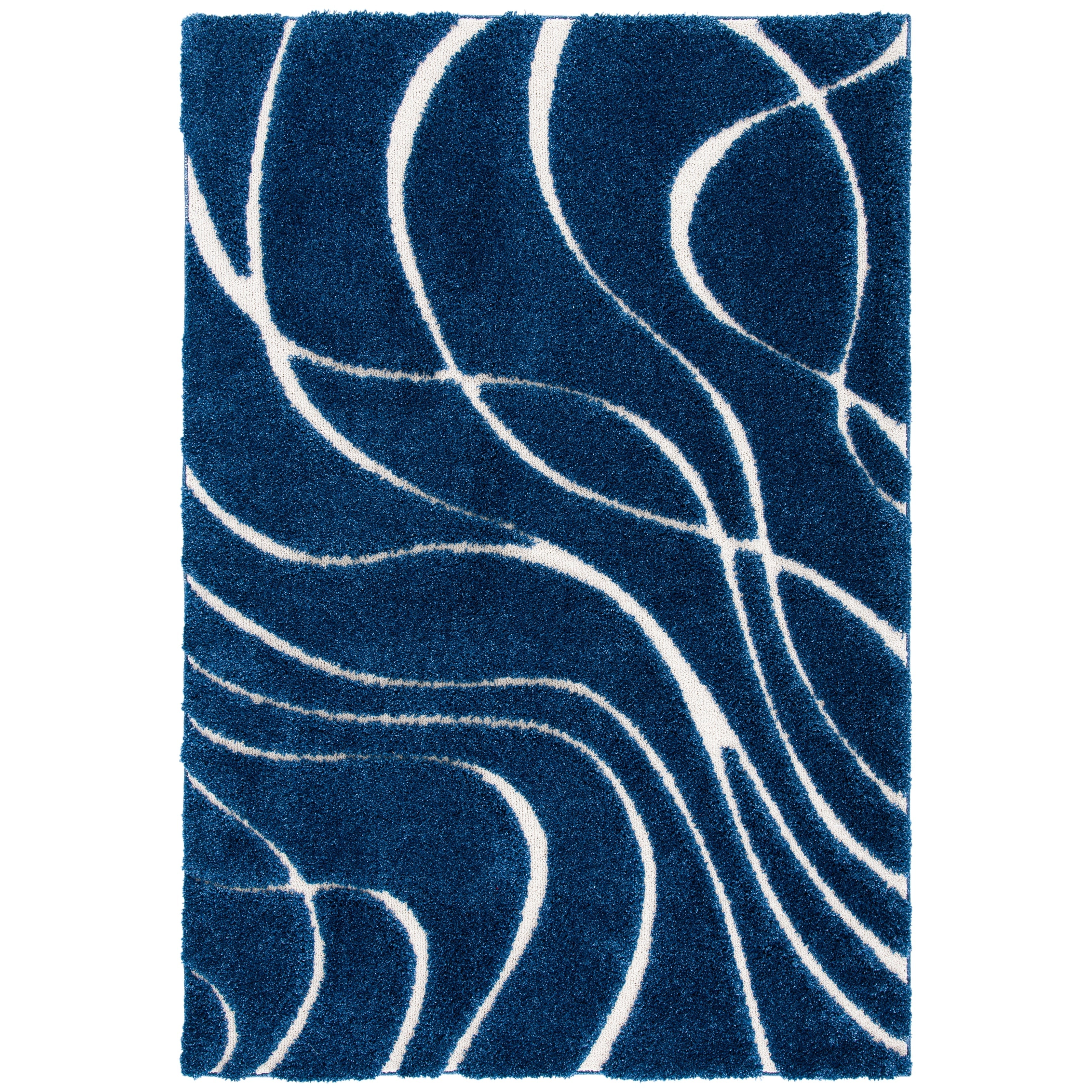 SAFAVIEH Florida Shag Staka Abstract Waves 1.2-inch Area Rug