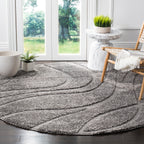 SAFAVIEH Florida Shag Staka Abstract Waves 1.2-inch Area Rug