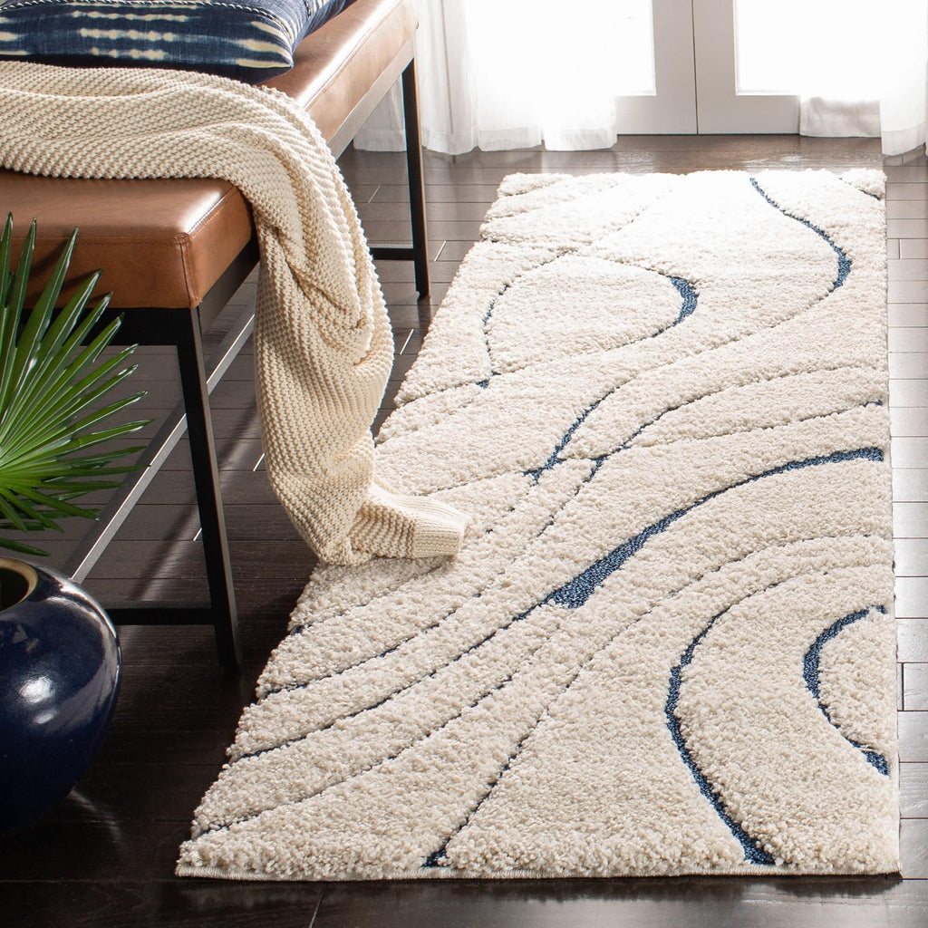 SAFAVIEH Florida Shag Staka Abstract Waves 1.2-inch Area Rug