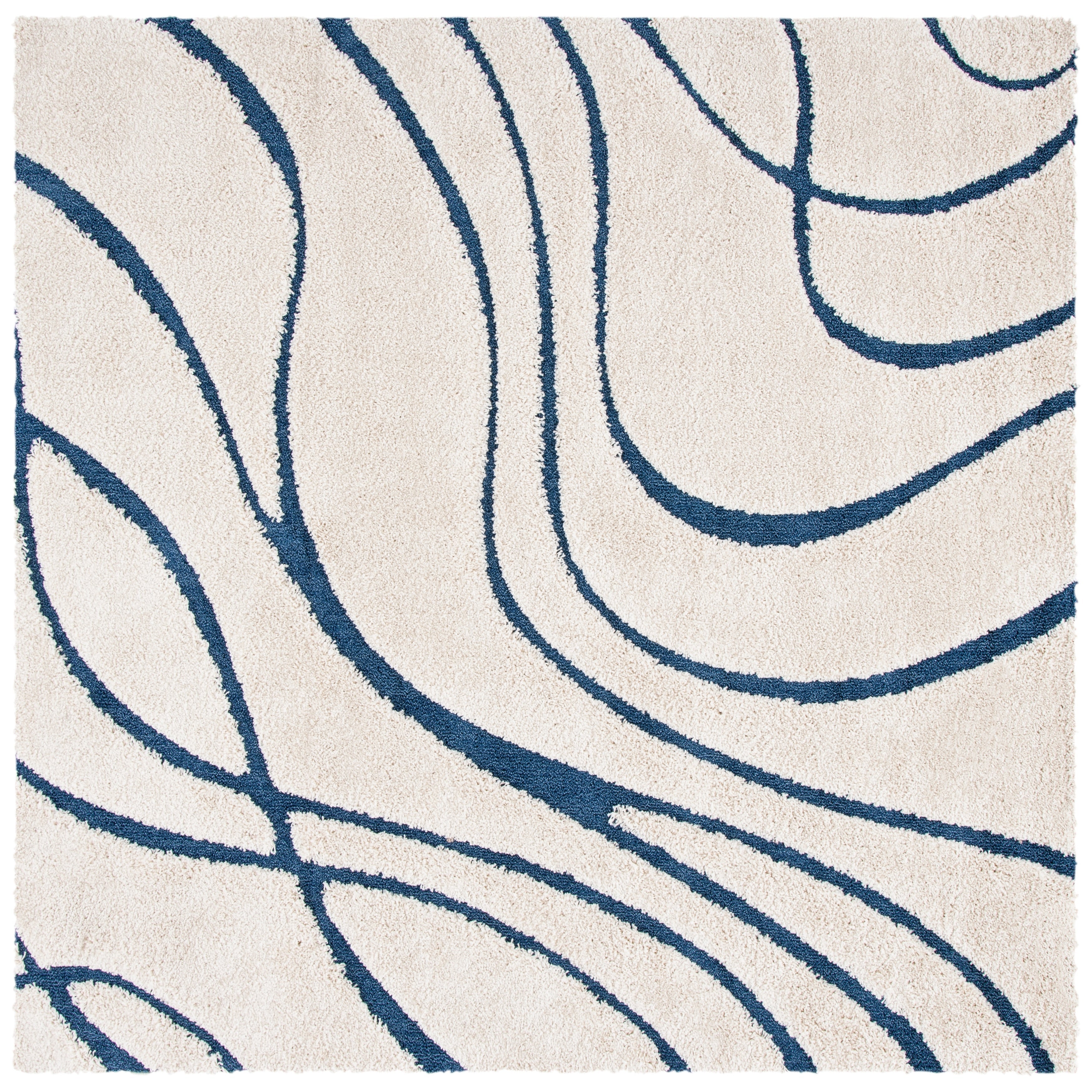 SAFAVIEH Florida Shag Staka Abstract Waves 1.2-inch Area Rug