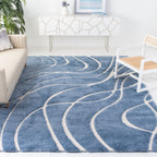 SAFAVIEH Florida Shag Staka Abstract Waves 1.2-inch Area Rug