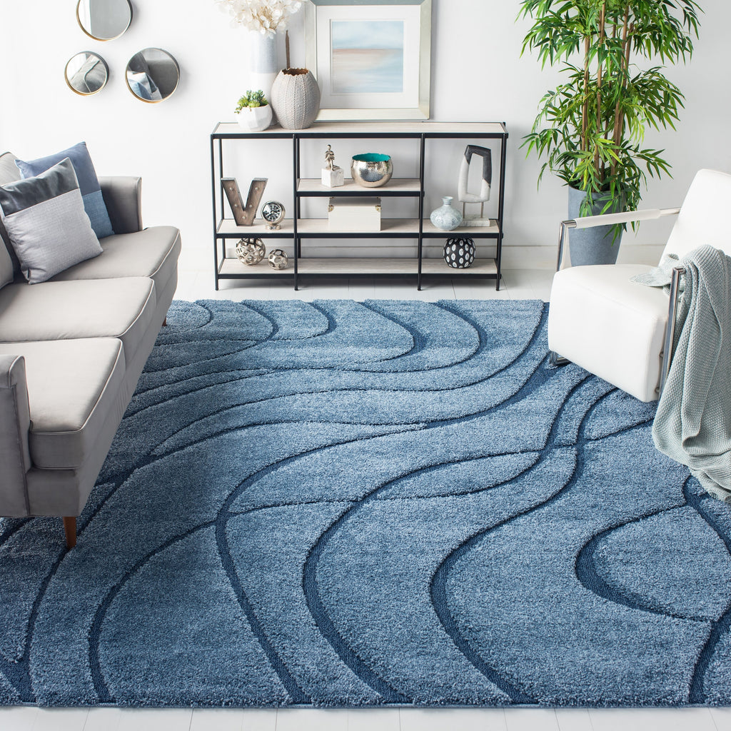 SAFAVIEH Florida Shag Staka Abstract Waves 1.2-inch Area Rug