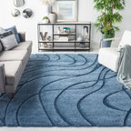 SAFAVIEH Florida Shag Staka Abstract Waves 1.2-inch Area Rug