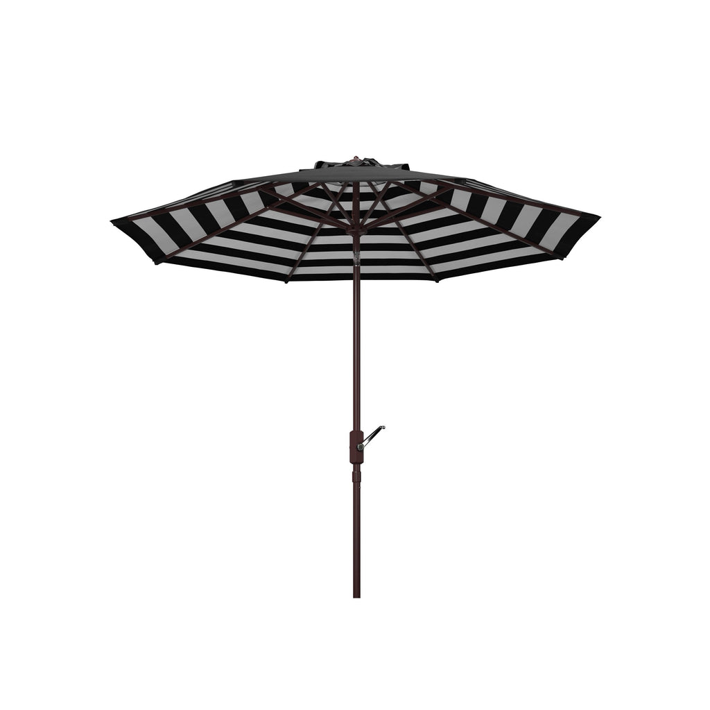 SAFAVIEH Hadire Inside Out Striped 9 Ft Crank Outdoor Umbrella