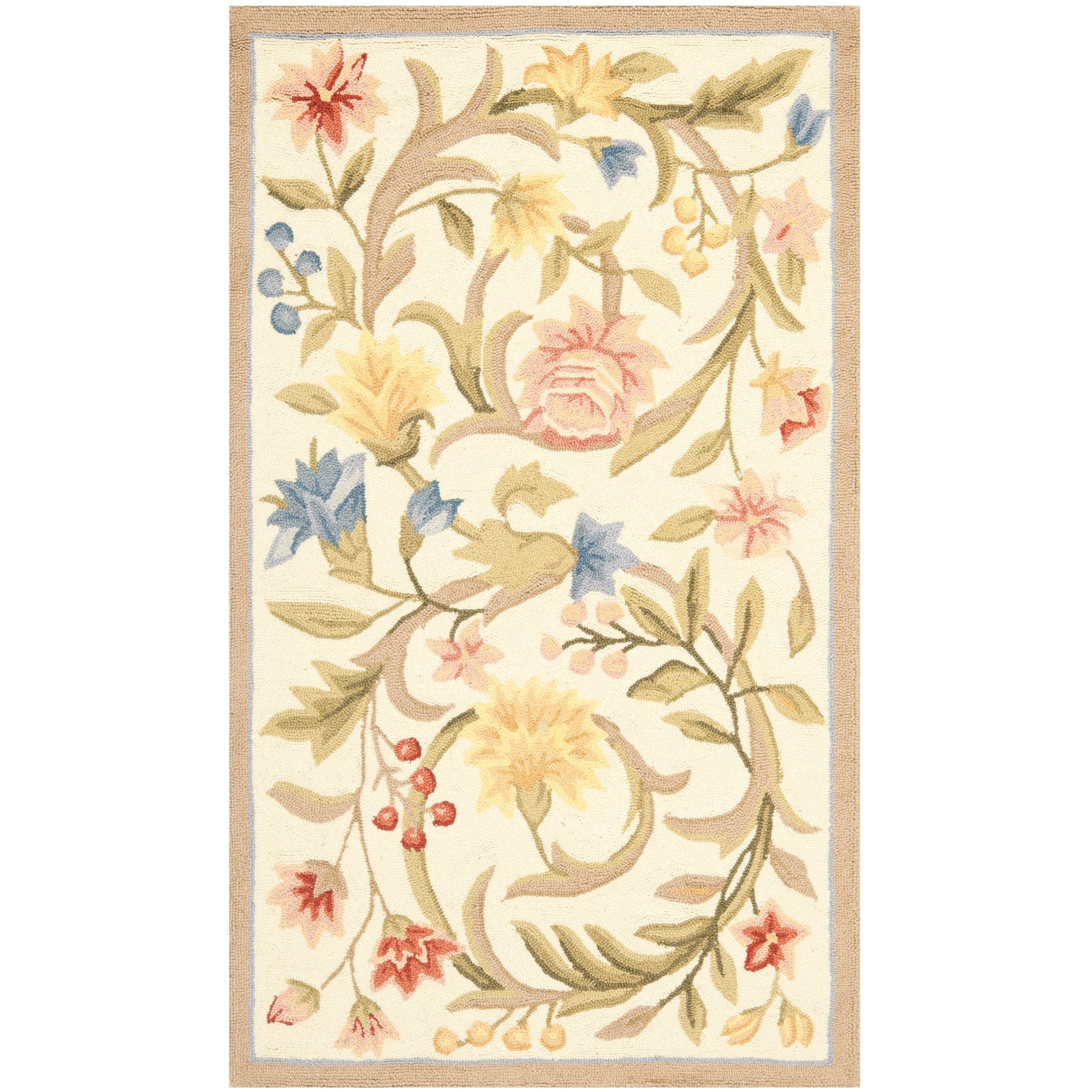 SAFAVIEH Handmade Chelsea Jacomine French Country Floral Scroll Wool
