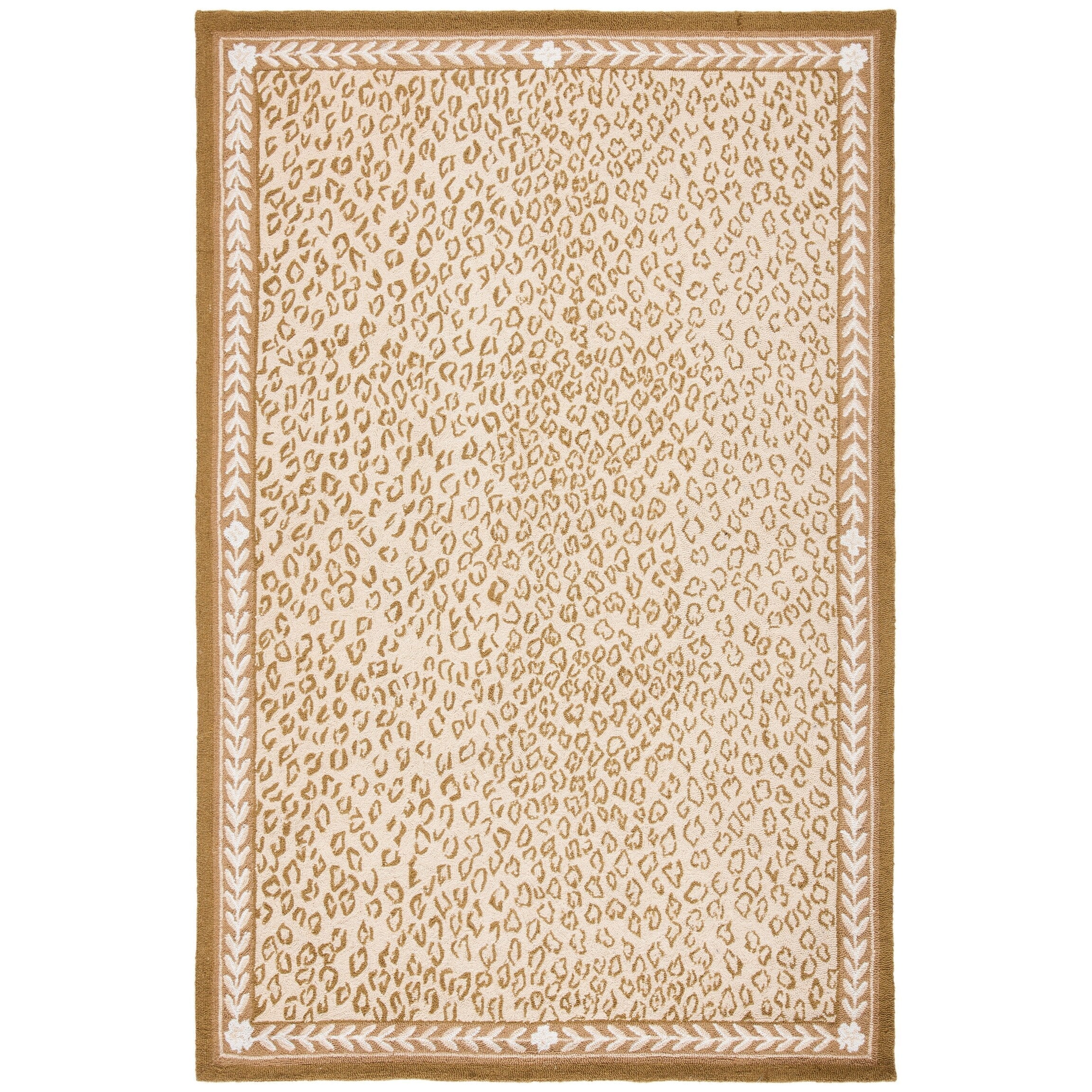 SAFAVIEH Handmade Chelsea Solar Garden Leopard French Country Wool Rug