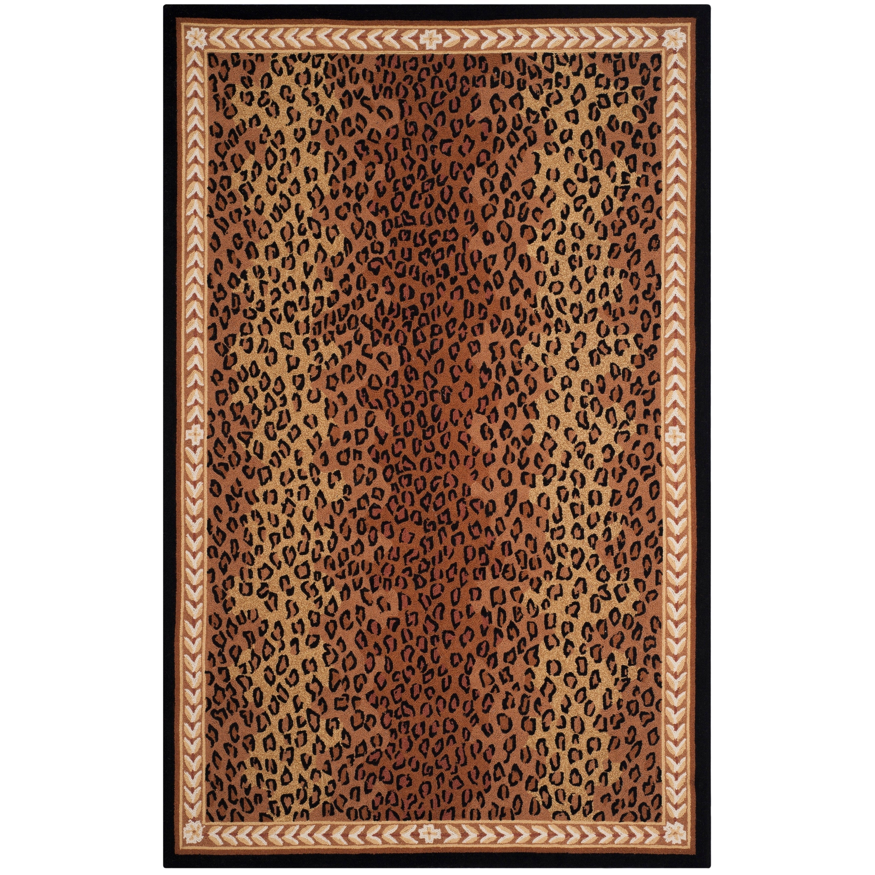 SAFAVIEH Handmade Chelsea Solar Garden Leopard French Country Wool Rug