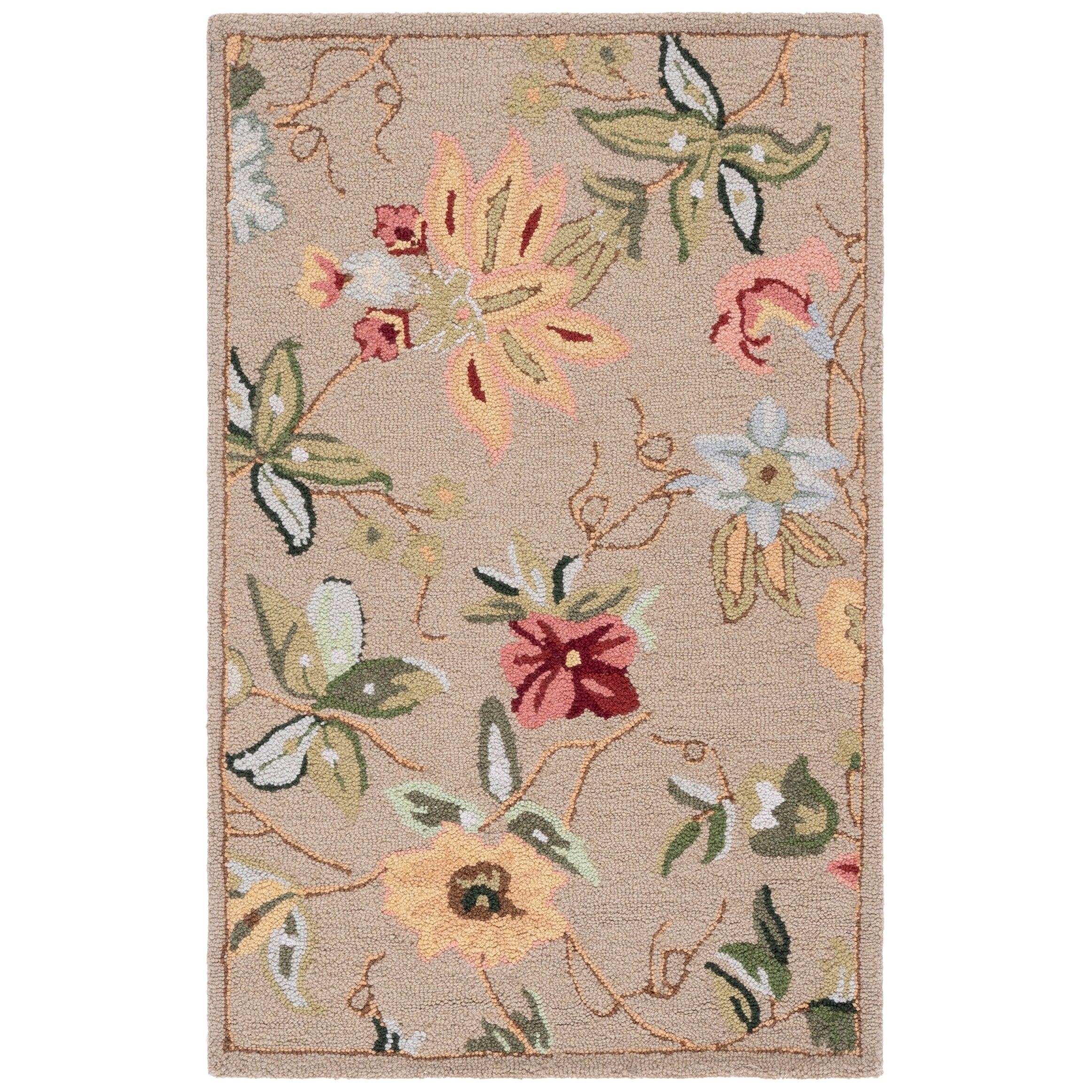 SAFAVIEH Handmade Chelsea Yauhenia French Country Floral Wool Rug