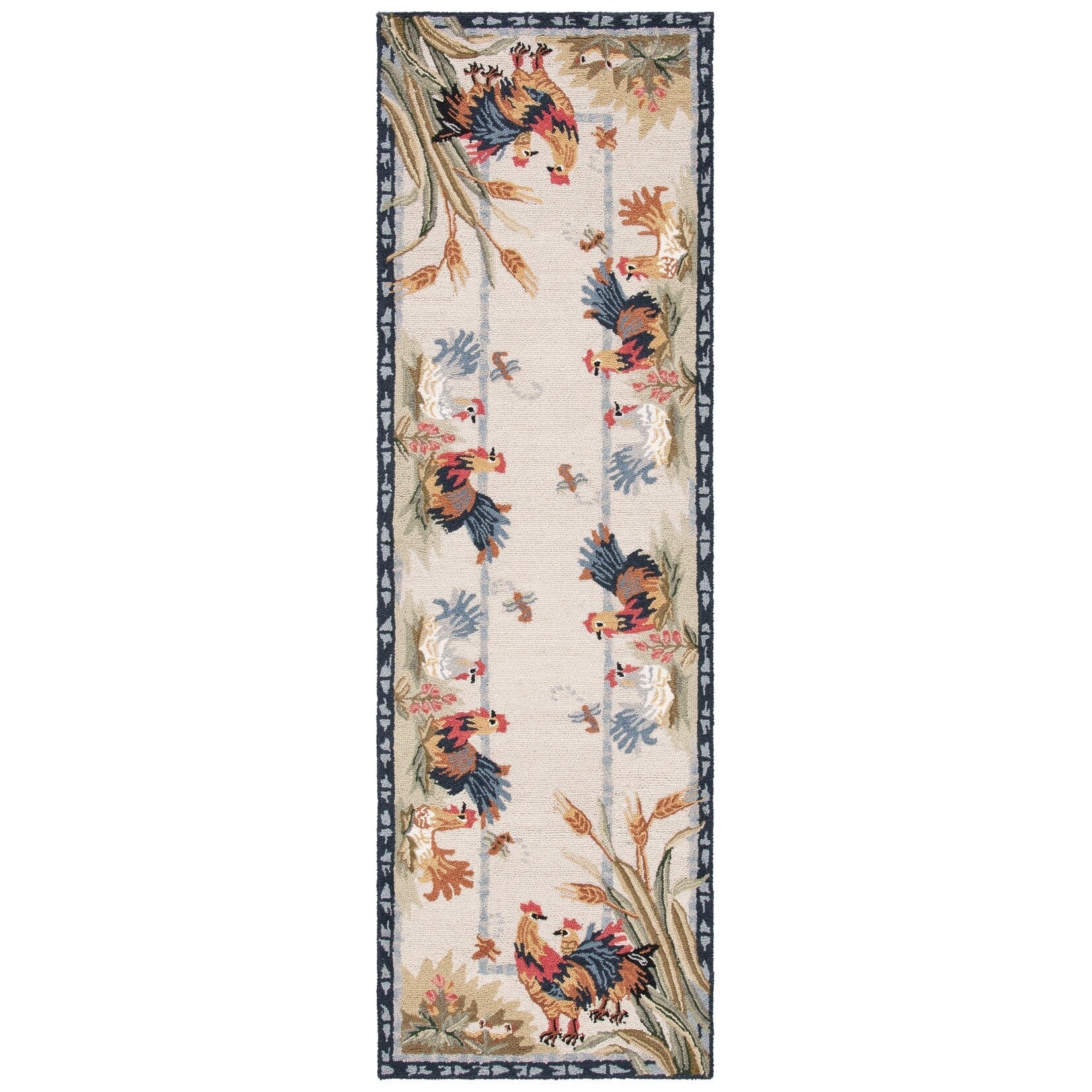 SAFAVIEH Handmade Chelsea Yauheniya French Country Rooster Wool Rug