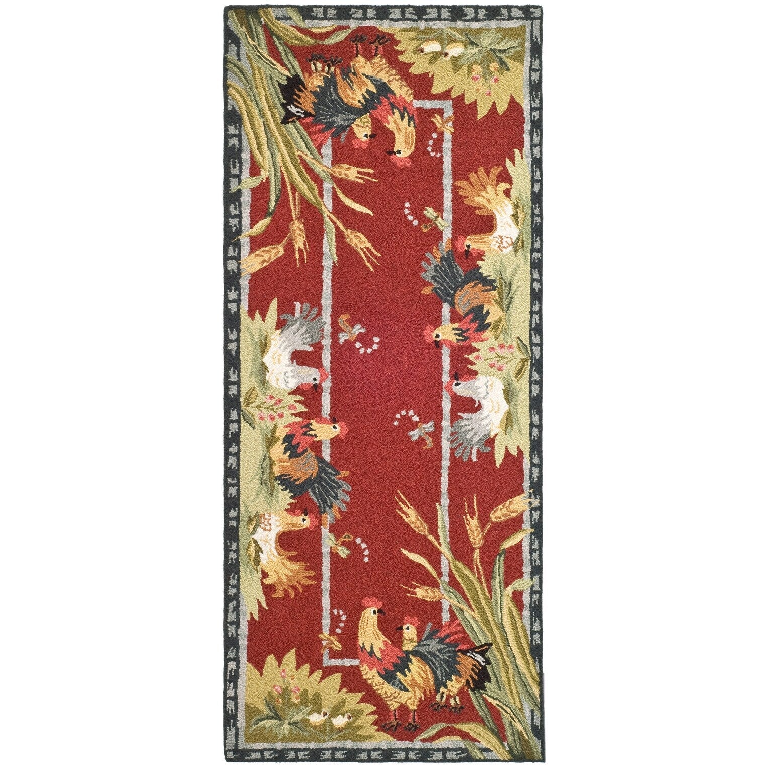 SAFAVIEH Handmade Chelsea Yauheniya French Country Rooster Wool Rug