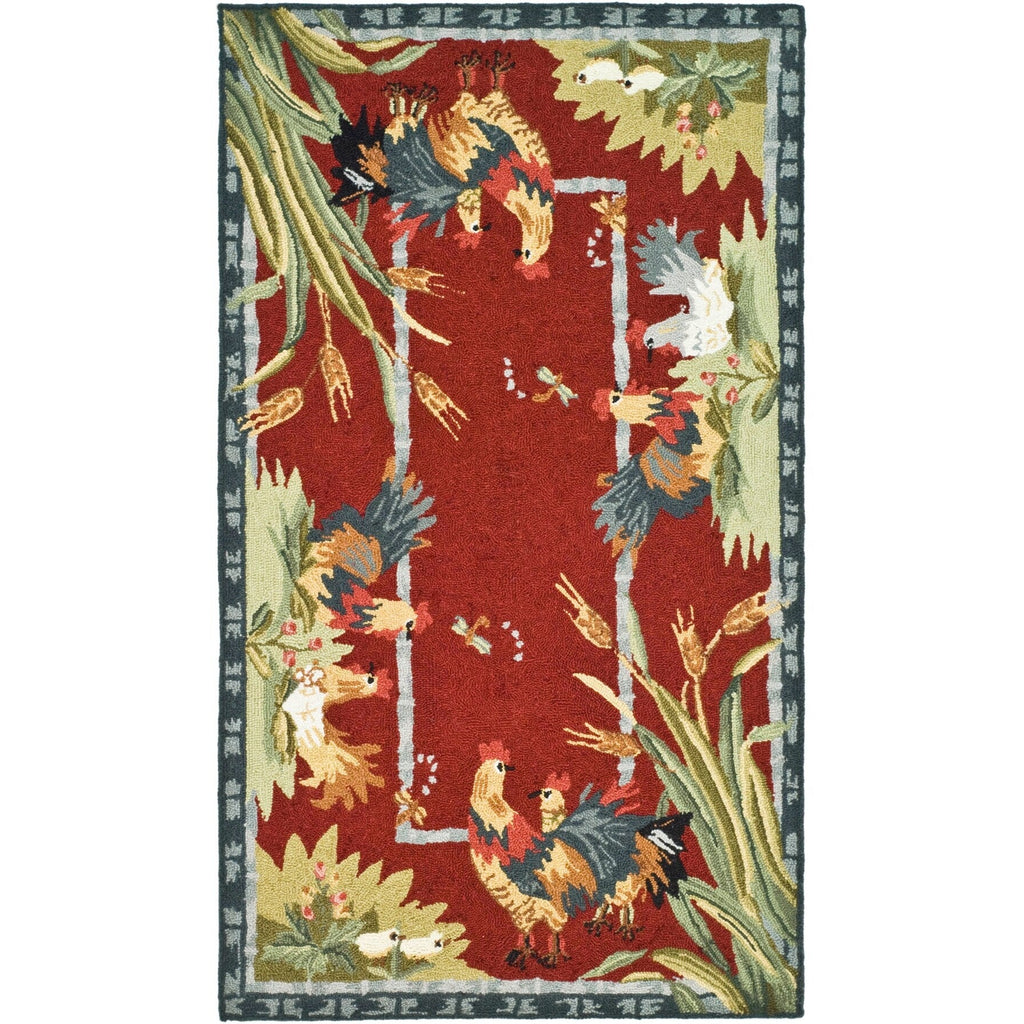 SAFAVIEH Handmade Chelsea Yauheniya French Country Rooster Wool Rug