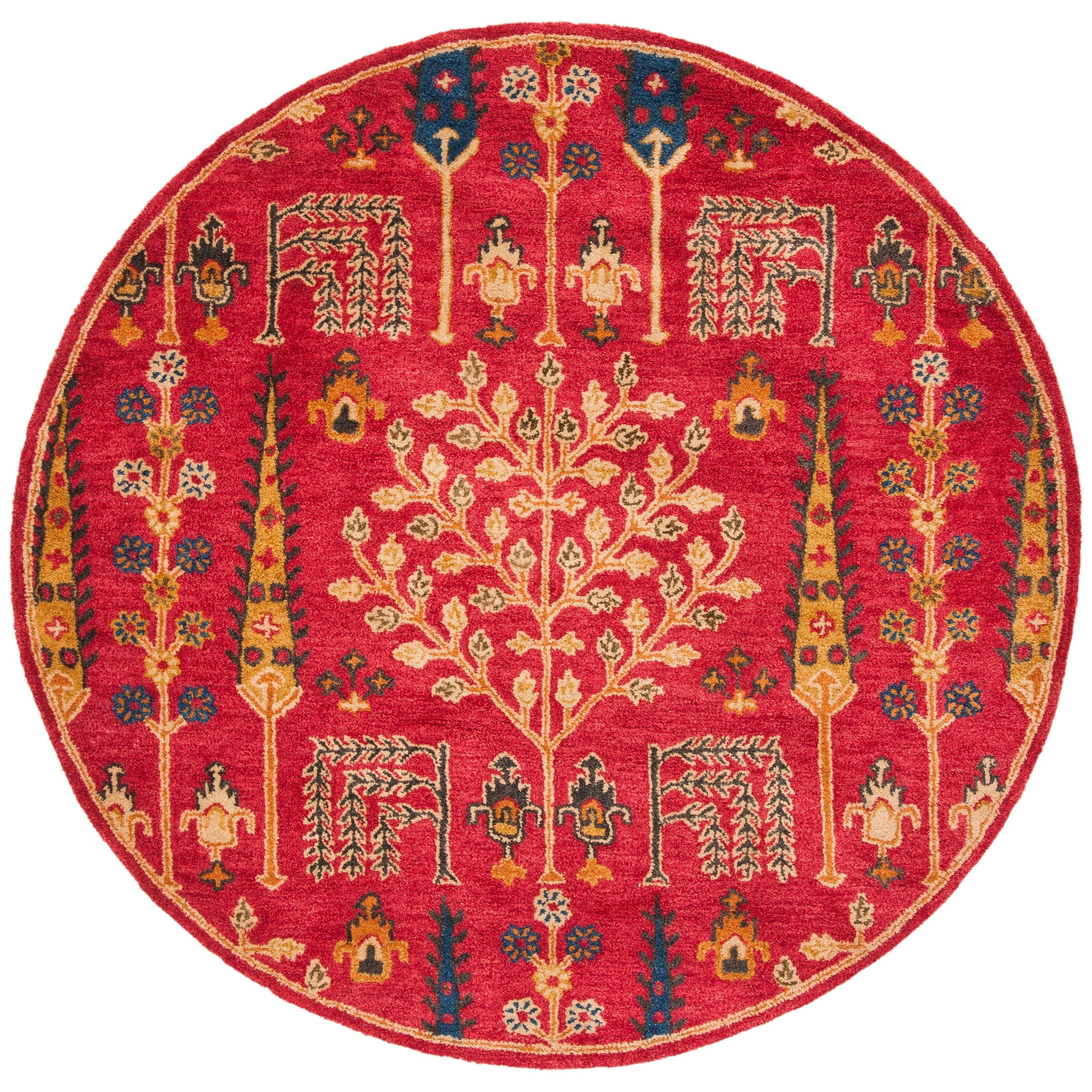 SAFAVIEH Handmade Heritage Picture Block Floral Traditional Oriental Wool Rug