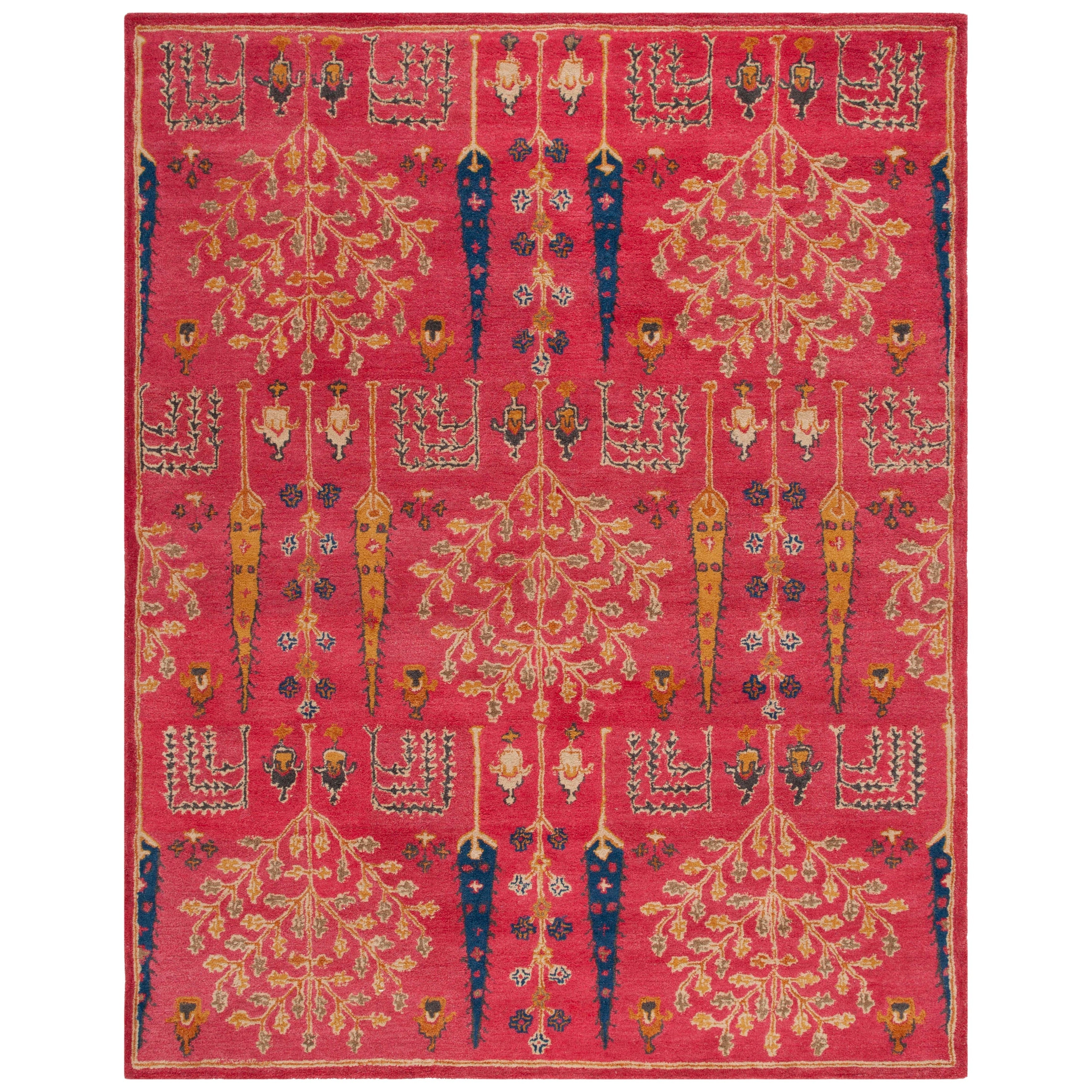 SAFAVIEH Handmade Heritage Picture Block Floral Traditional Oriental Wool Rug