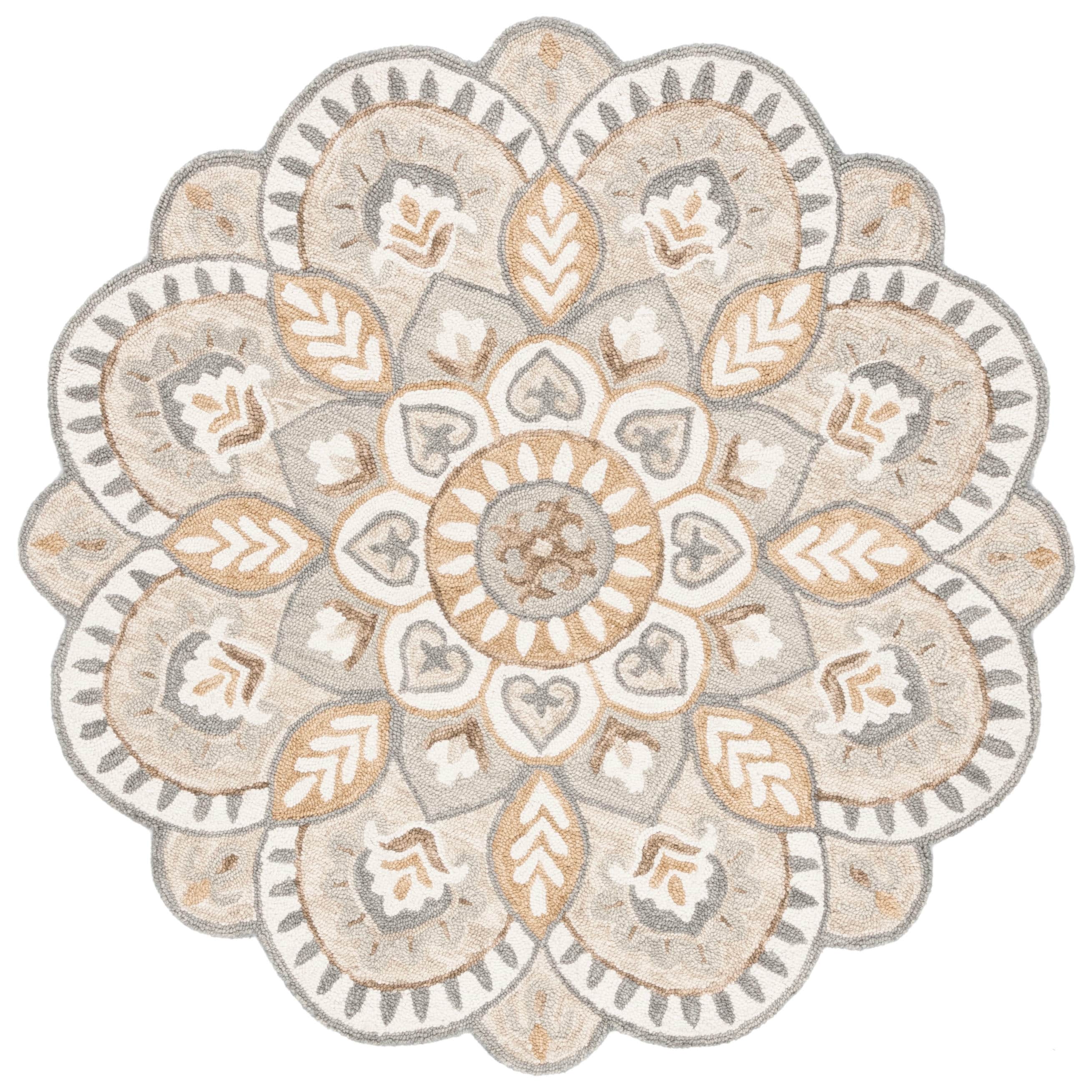 SAFAVIEH Handmade Novelty Sheyla Ornate Flower Wool Rug