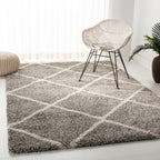 SAFAVIEH Hudson Shag Raili Diamond Trellis 2-inch Thick Rug