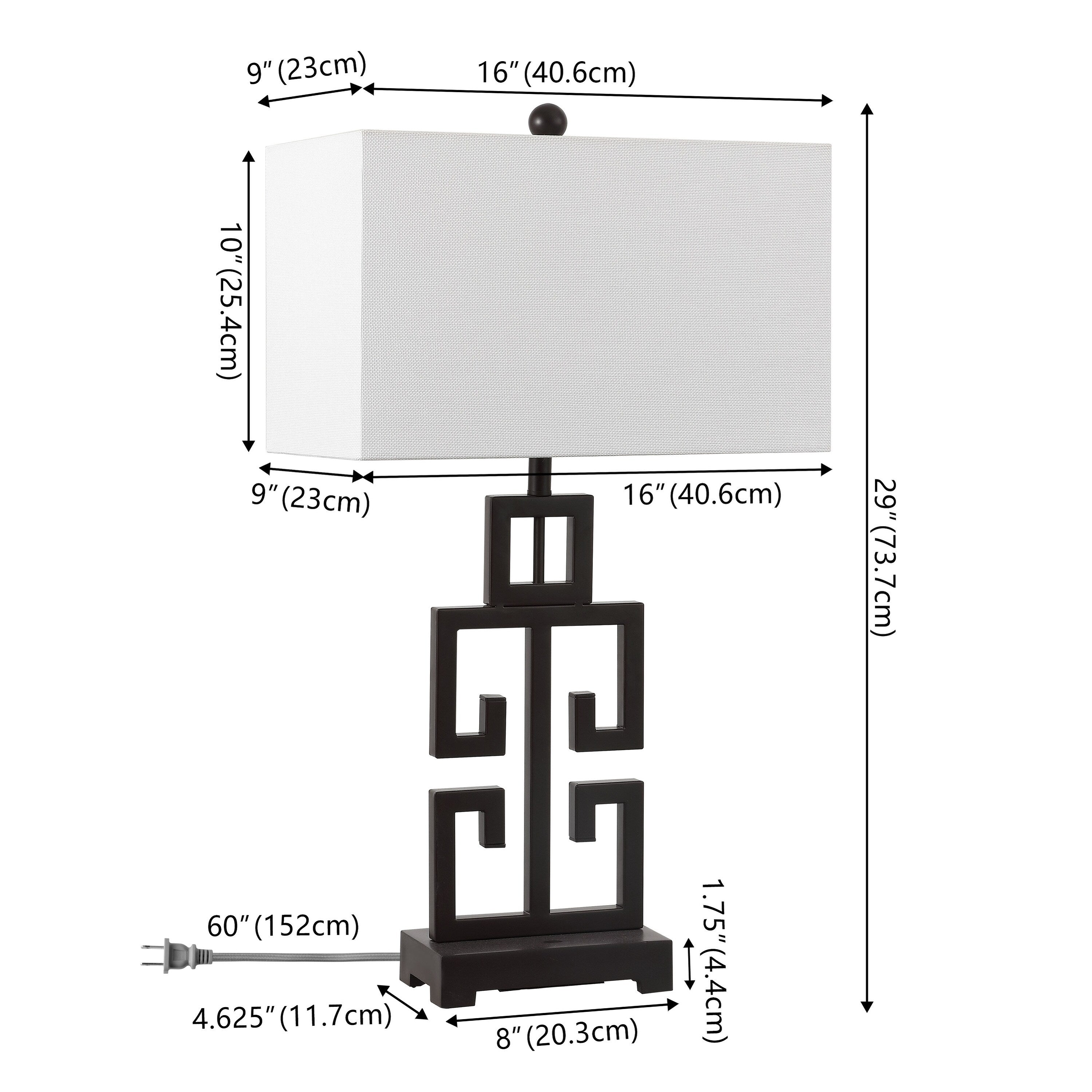 SAFAVIEH Lighting Chantelle Greek Antiqued Gold 29-inch Table Lamp (Set of 2) - 16W x 9D x 29H