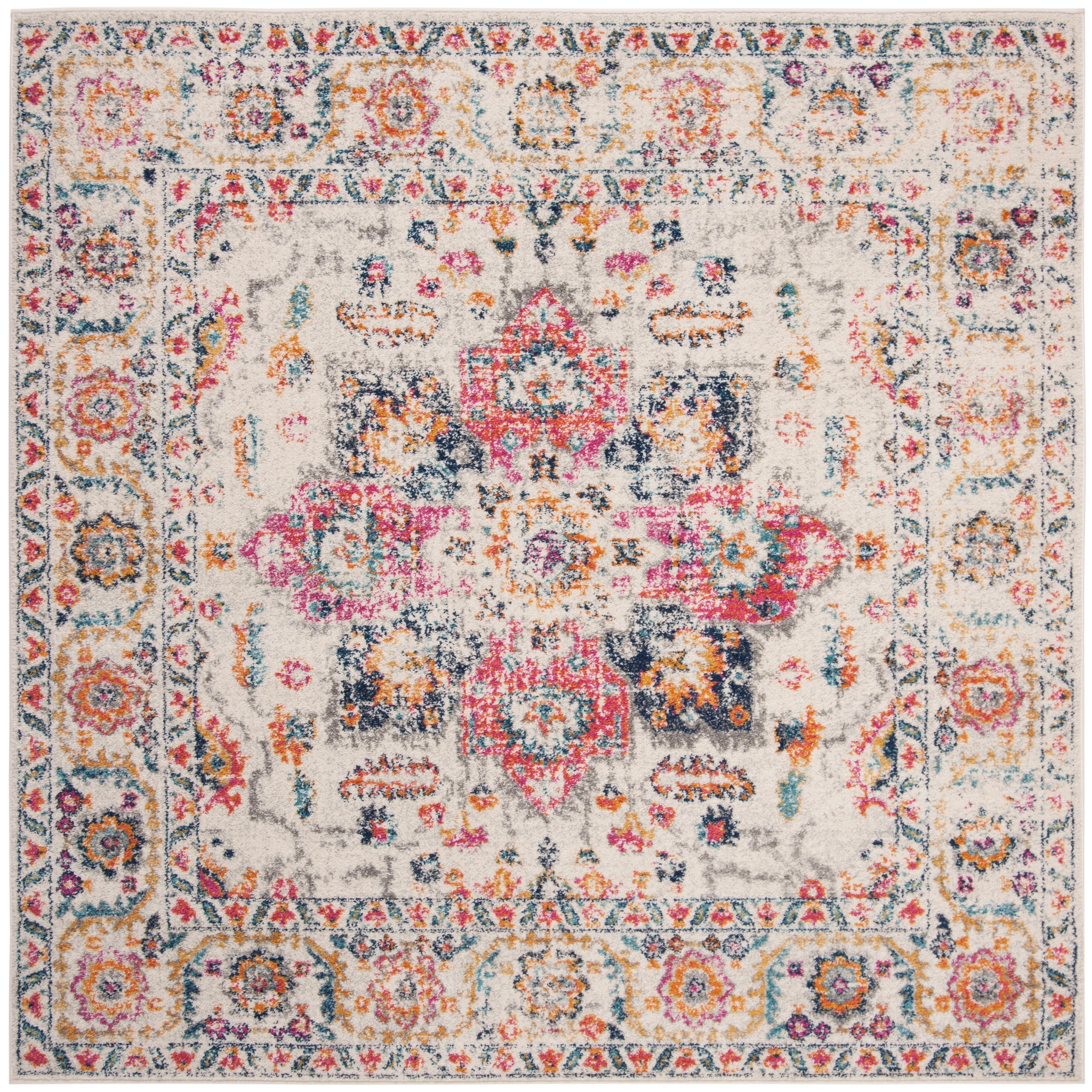 SAFAVIEH Madison Delois Medallion Rustic Farmhouse Distressed Rug