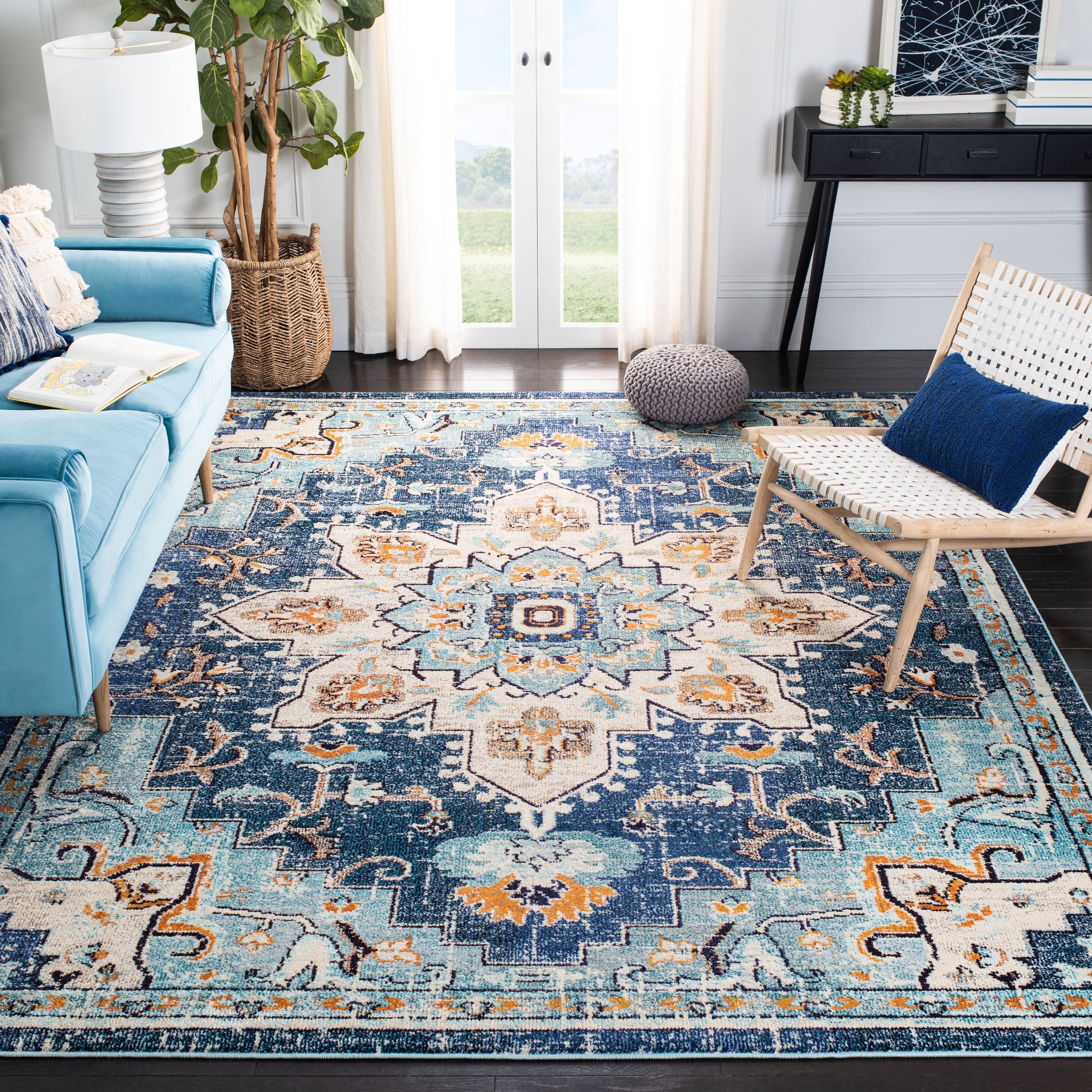 SAFAVIEH Madison Katelijne Boho Medallion Distressed Area Rug