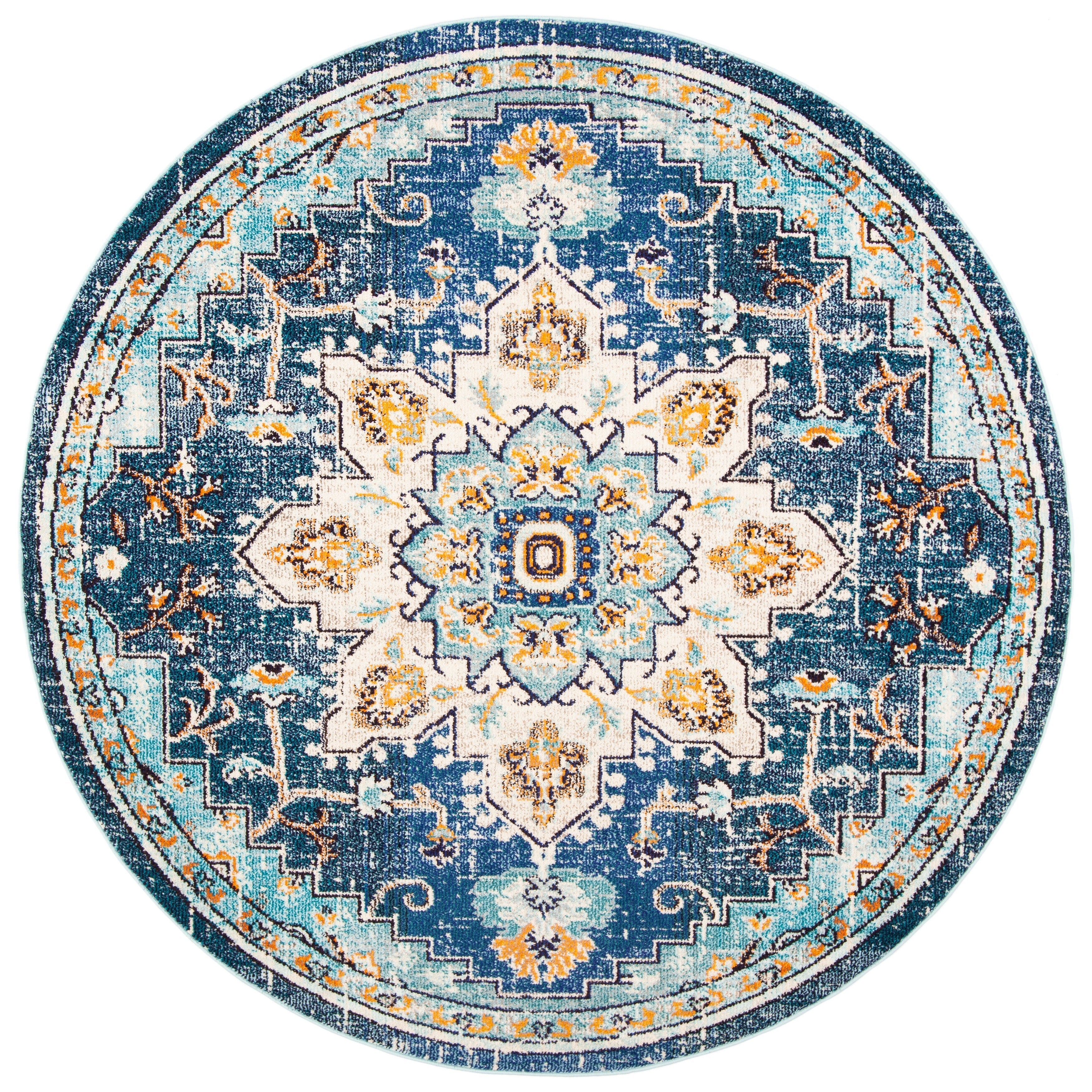 SAFAVIEH Madison Katelijne Boho Medallion Distressed Area Rug