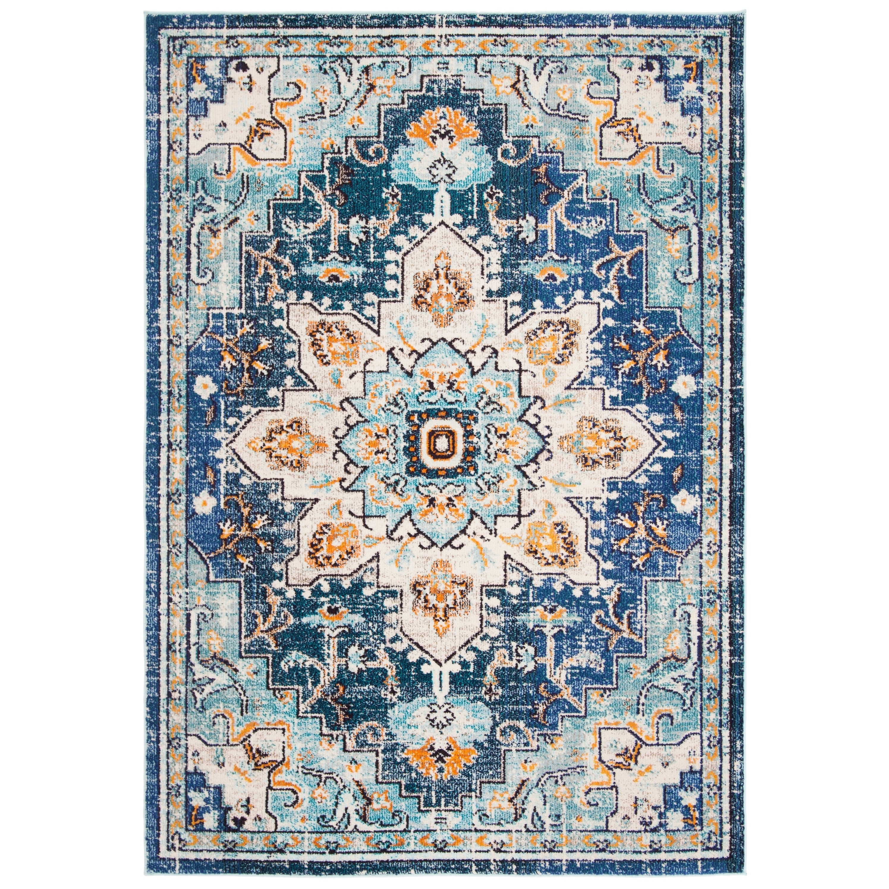 SAFAVIEH Madison Katelijne Boho Medallion Distressed Area Rug