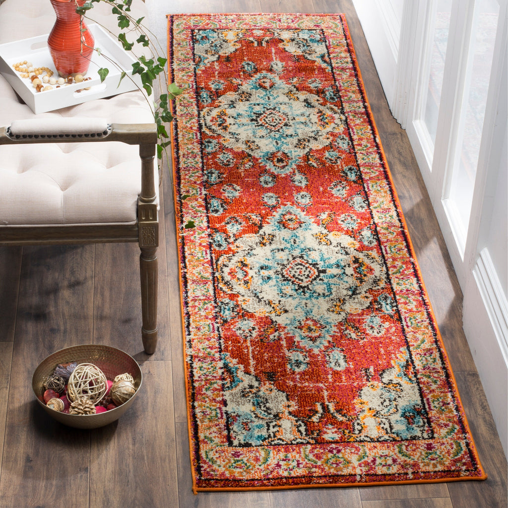 SAFAVIEH Monaco Oceane Boho Medallion Distressed Area Rug