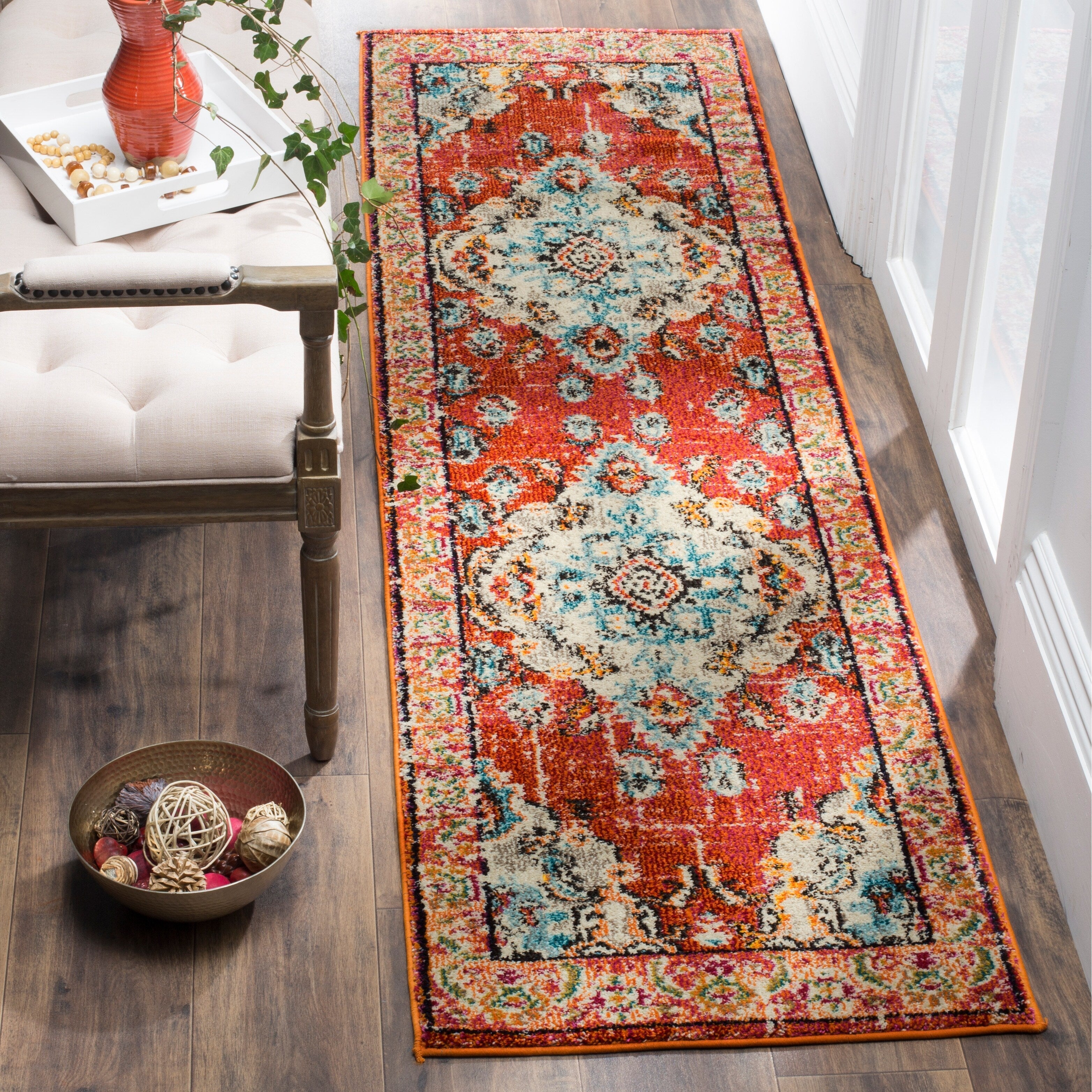 SAFAVIEH Monaco Oceane Boho Medallion Distressed Area Rug