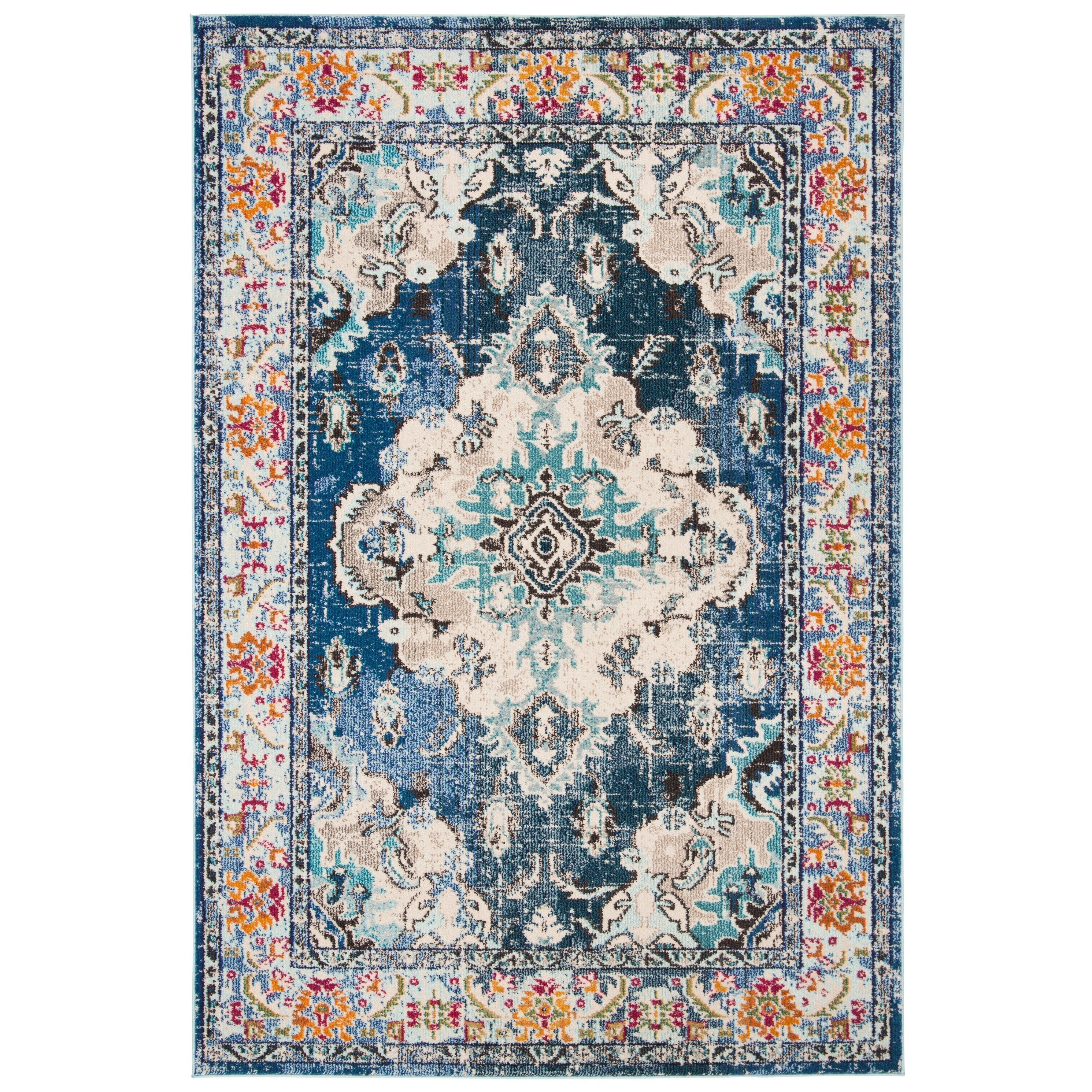 SAFAVIEH Monaco Oceane Boho Medallion Distressed Area Rug