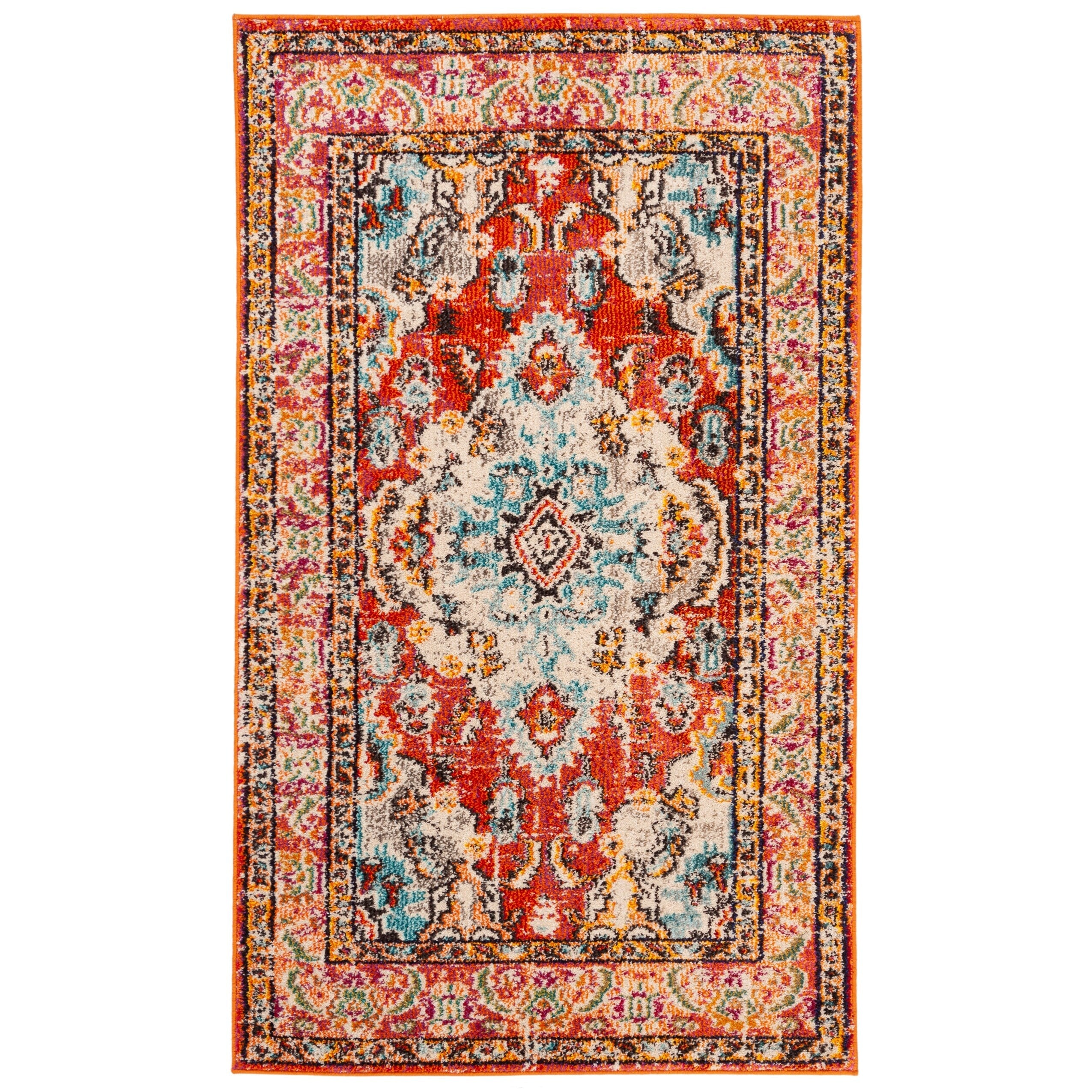 SAFAVIEH Monaco Oceane Boho Medallion Distressed Area Rug