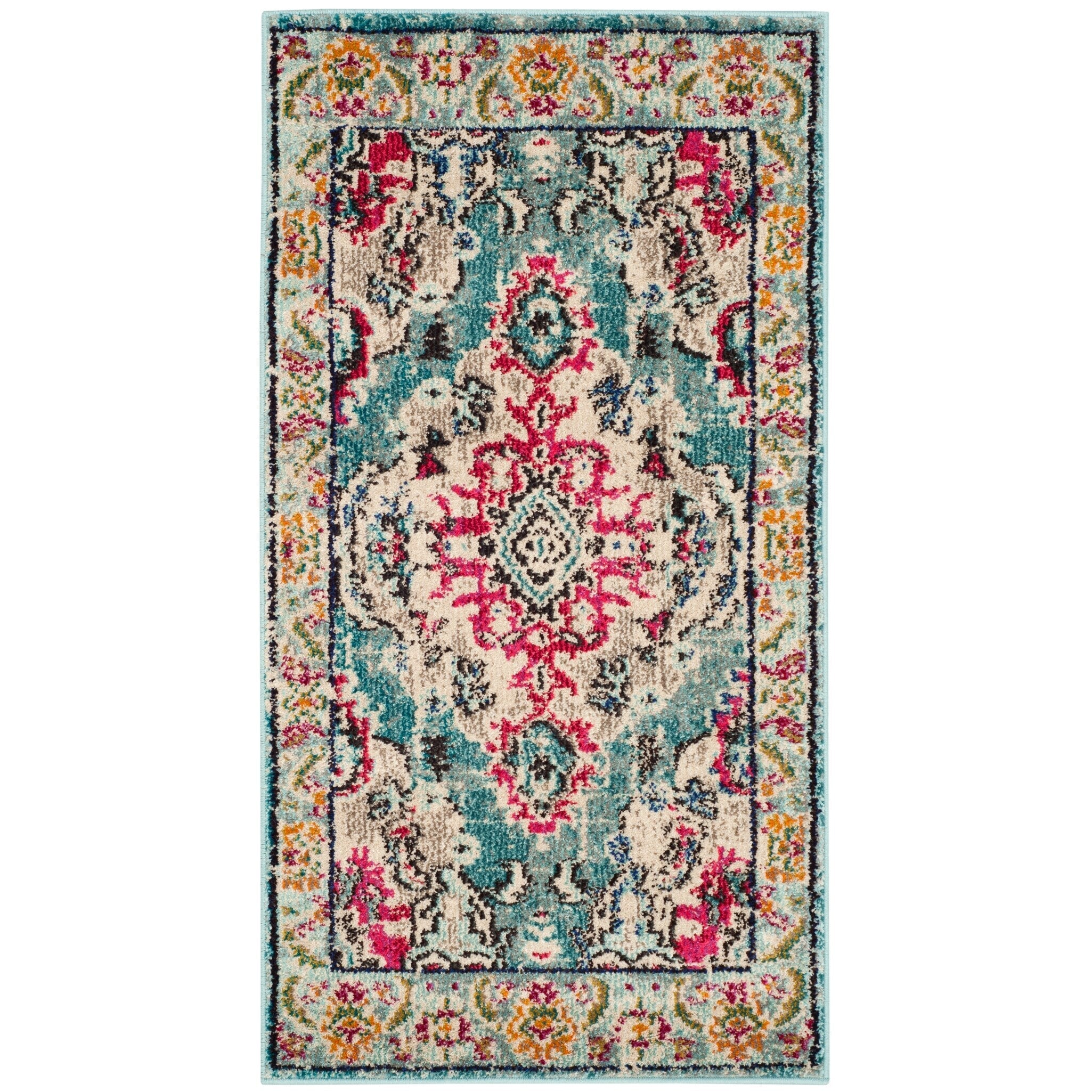 SAFAVIEH Monaco Oceane Boho Medallion Distressed Area Rug