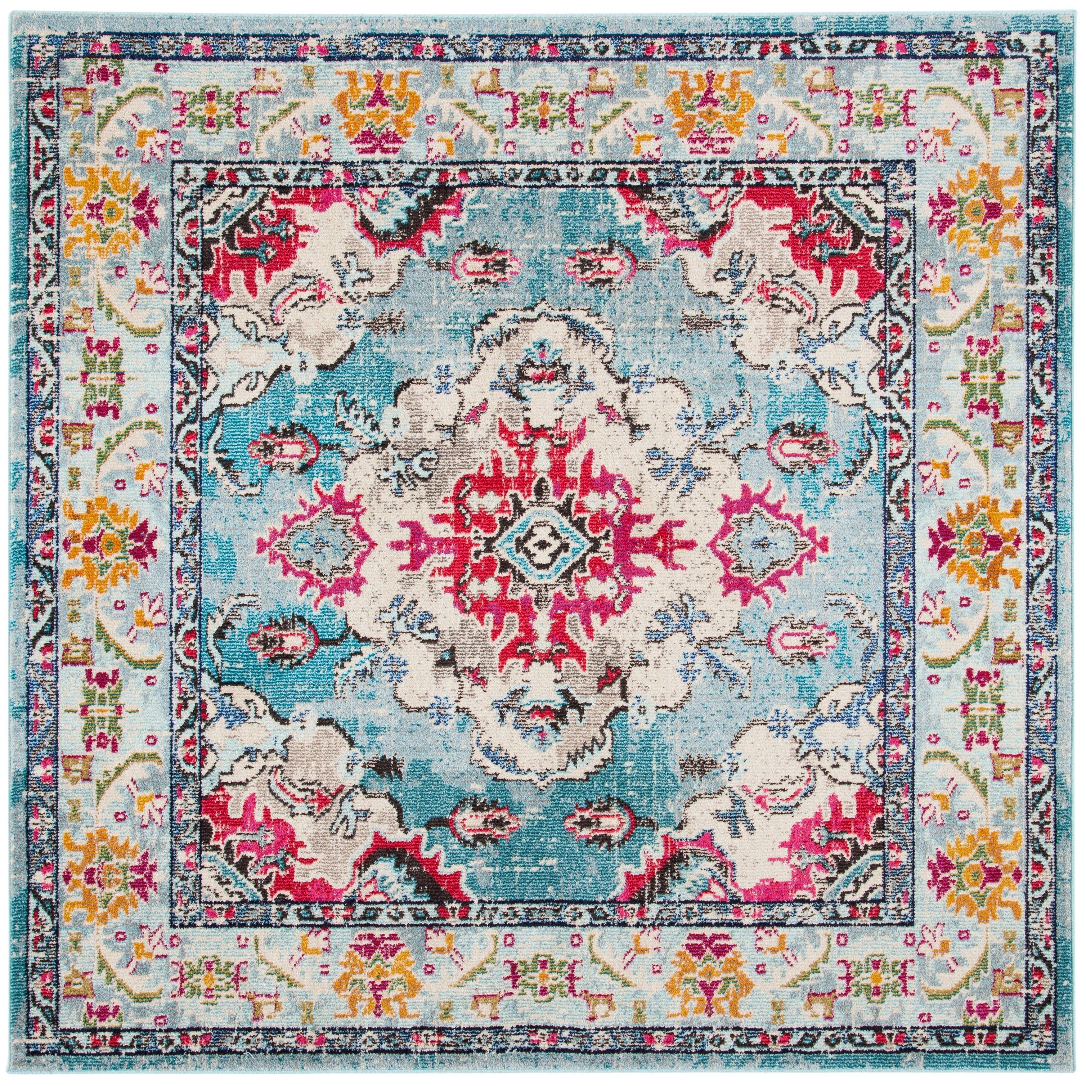 SAFAVIEH Monaco Oceane Boho Medallion Distressed Area Rug